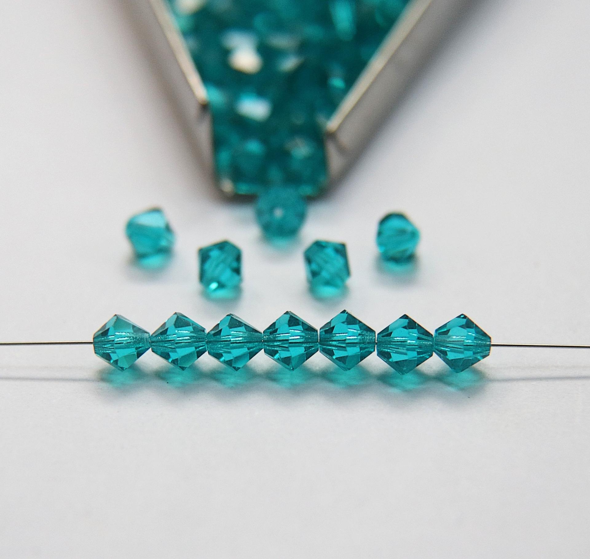 6 mm Blue Zircon Preciosa Bicones 12/36/72/144/288 Pieces Jewelry making beads Made in Czech Republic