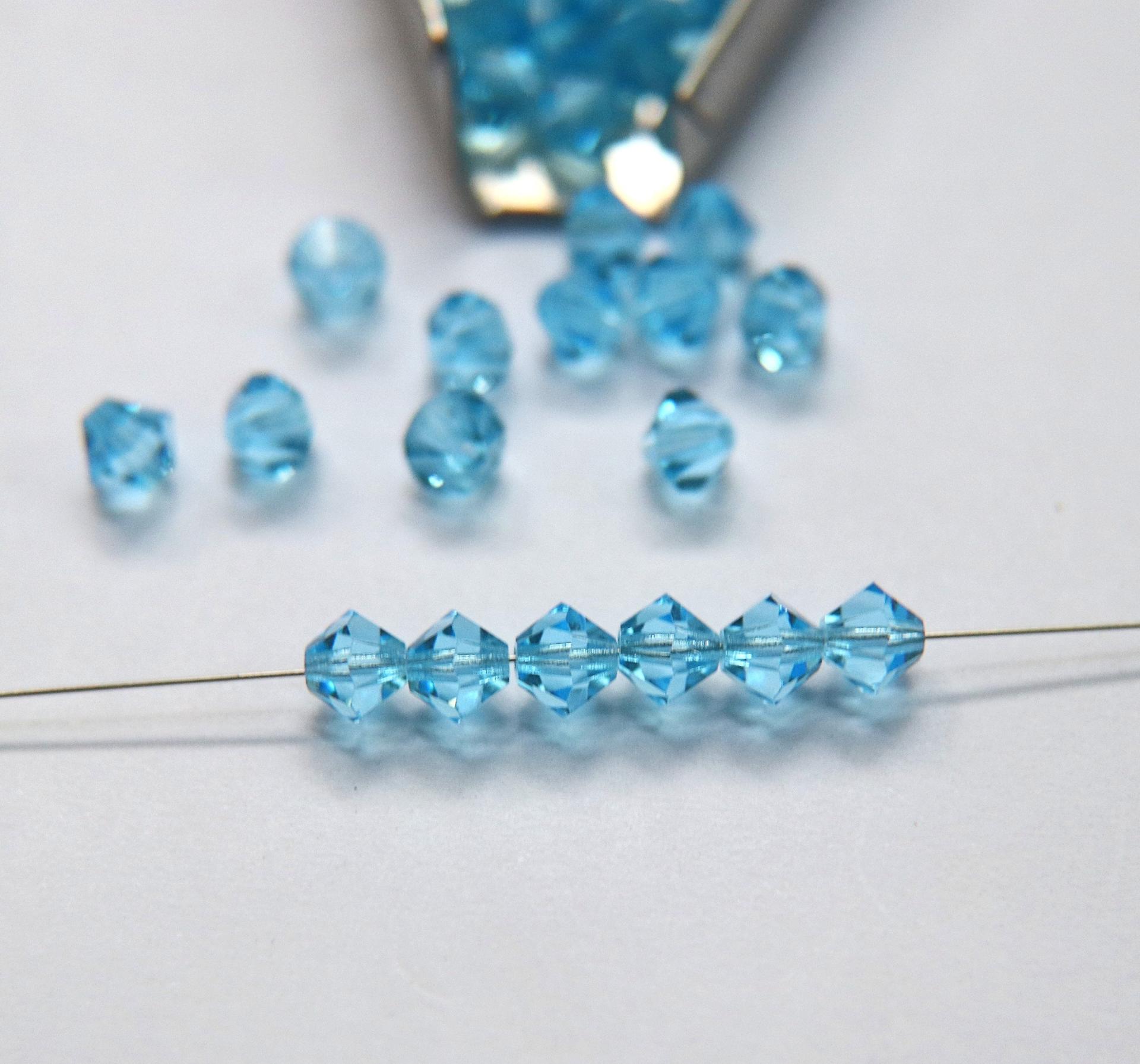 6 mm Aquamarine Preciosa Bicones 12/36/72/144/288 Pieces Jewelry making beads Made in Czech Republic