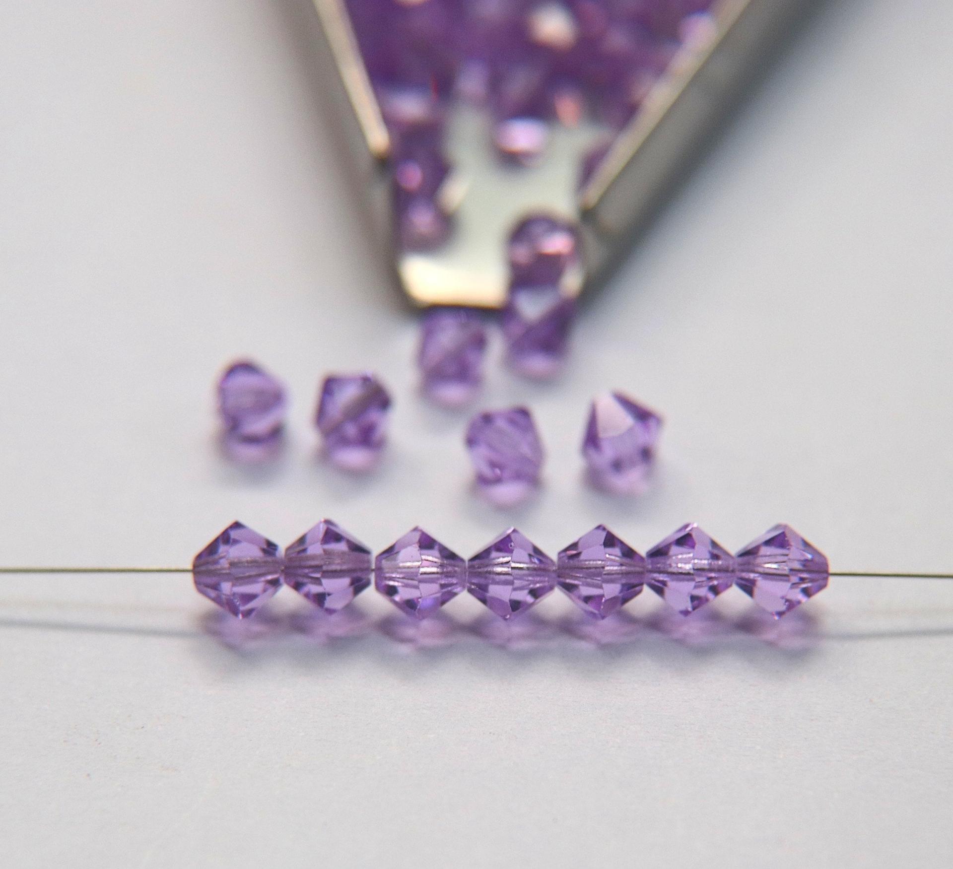 6 mm Violet Preciosa Bicones 12/36/72/144/288 Pieces Jewelry making beads Made in Czech Republic
