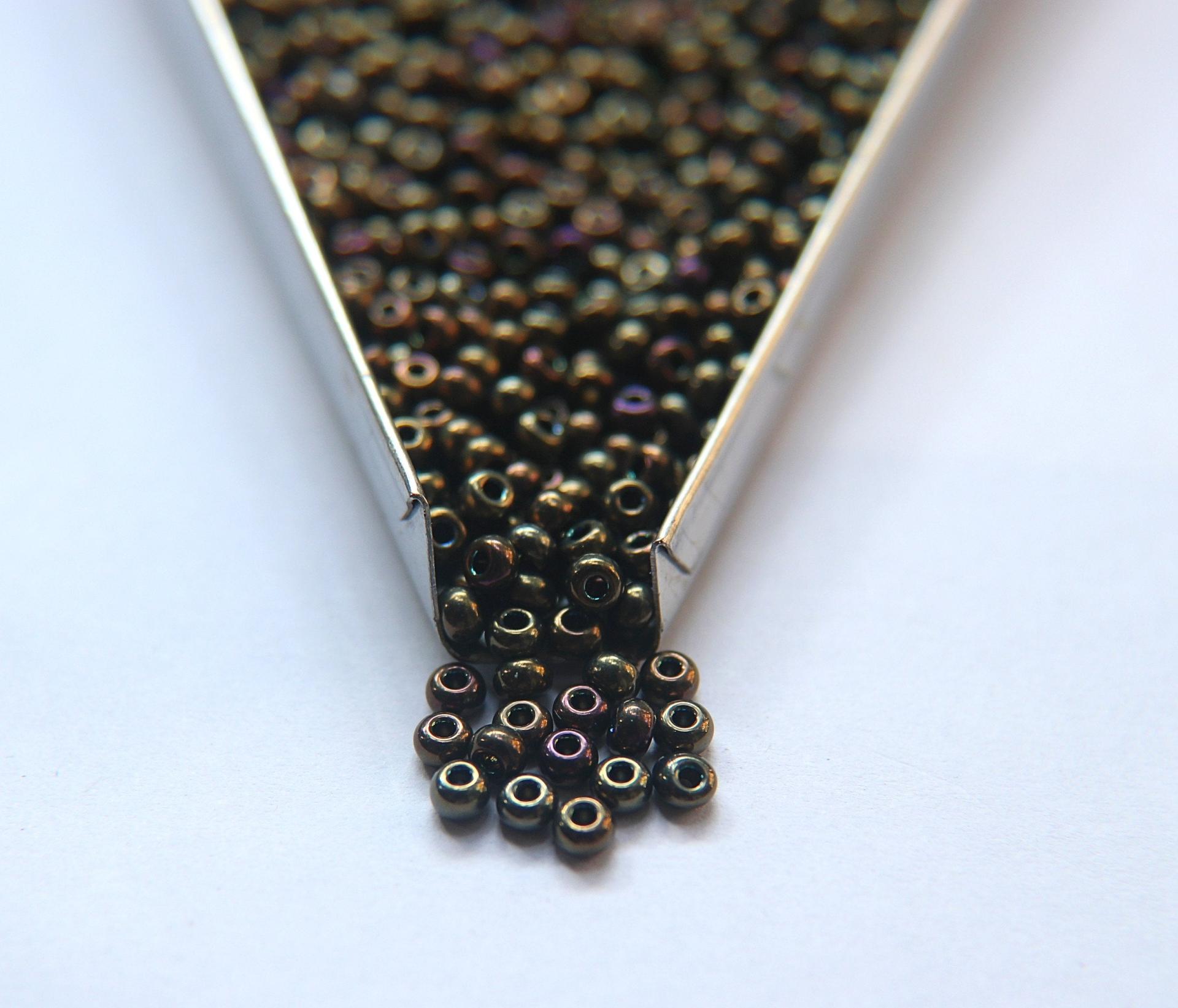 6/0 glass Seed Beads Brown Iris Metallic 10/50/100/250 Grams size 6 Preciosa Rocaille 4mm spacer beads, large, big hole