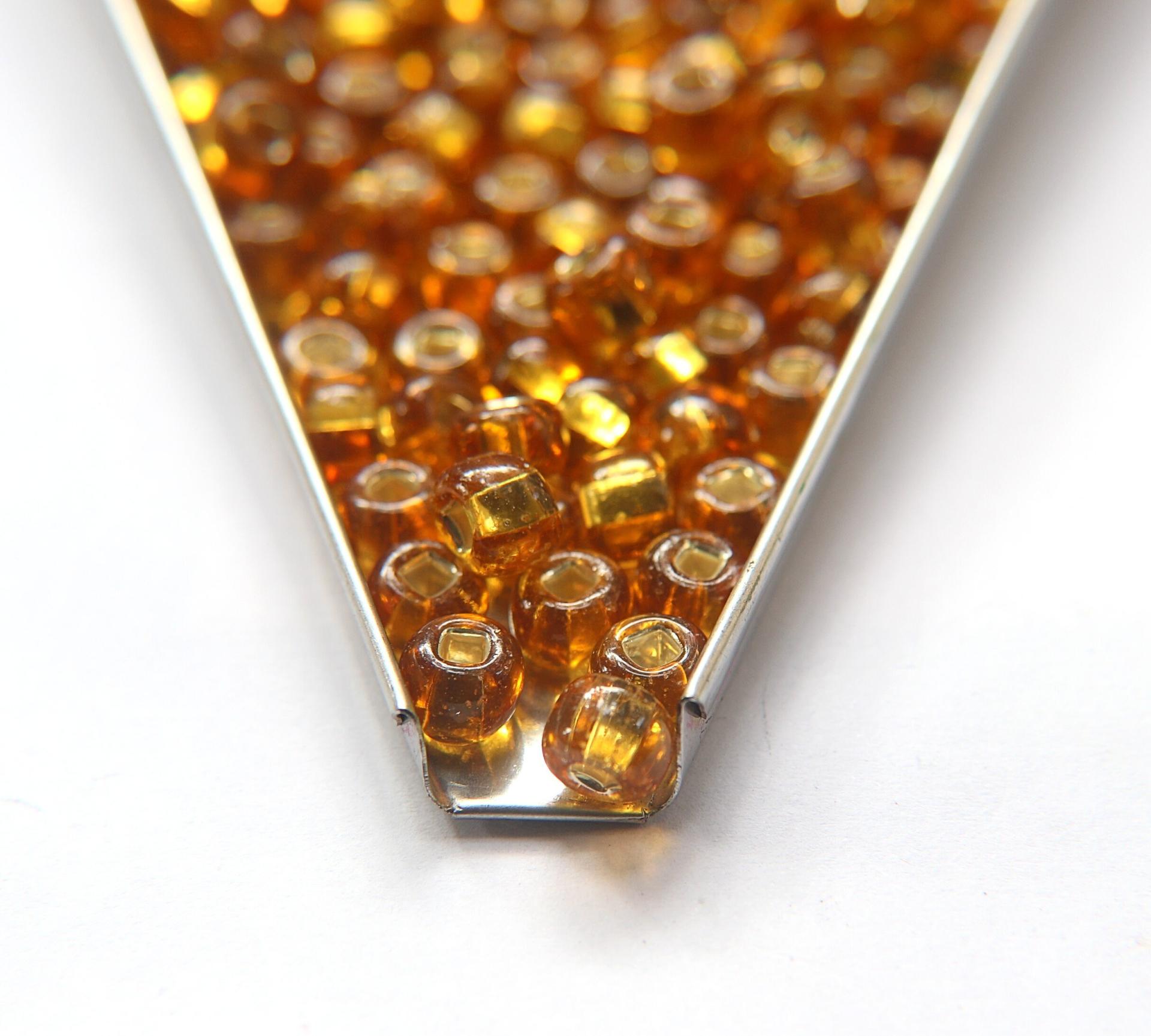 34/0 glass Seed Beads Medium Gold Silver Lined square hole 10/50/100/250 Grams size 34 Preciosa Rocaille beads, large, big Square hole