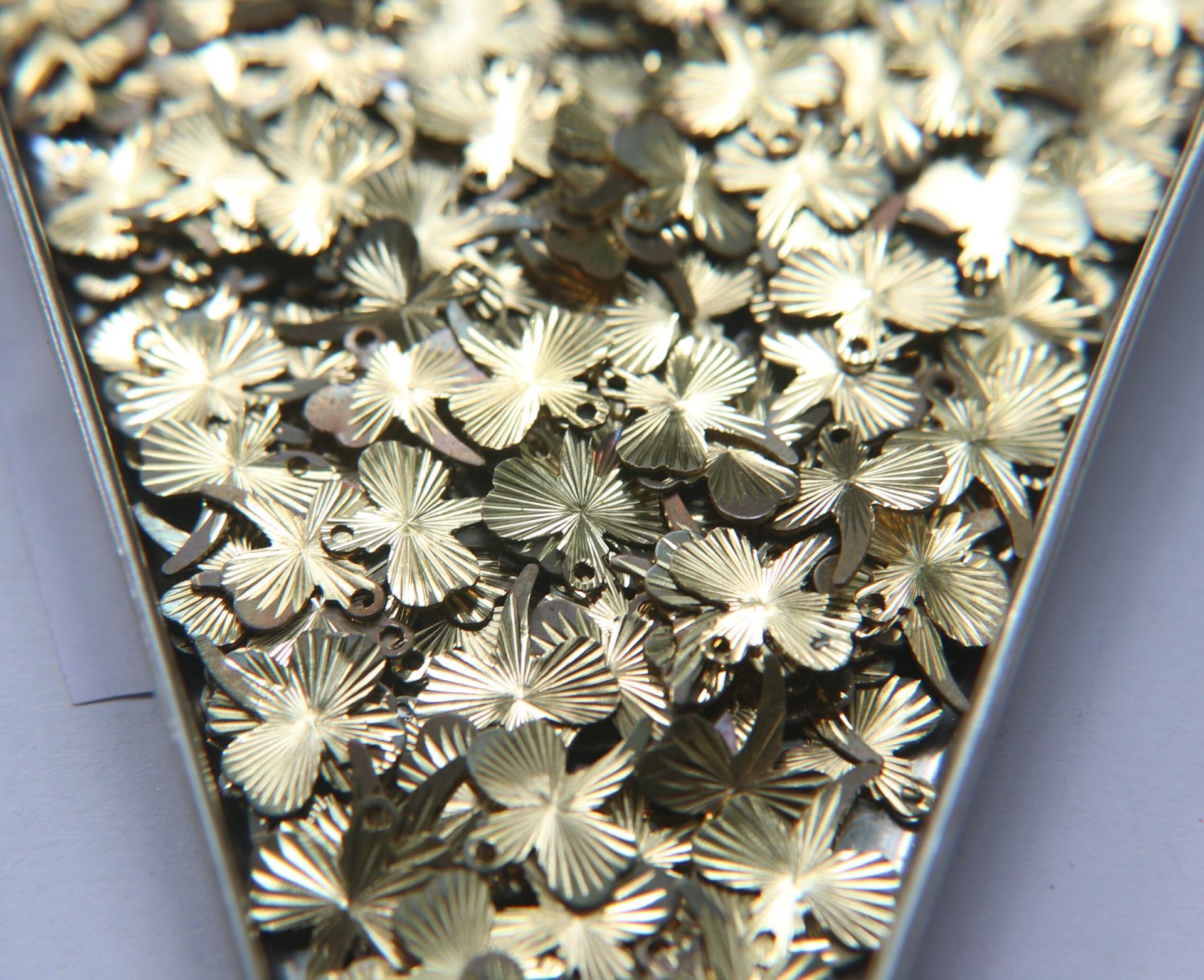 Brass Findings, Raw Brass MINI Butterfly diamond cut Charms in brass 13x15mm, 1.2mm Loop, 20/50/150/300 PIECES vintage findings, jewlery