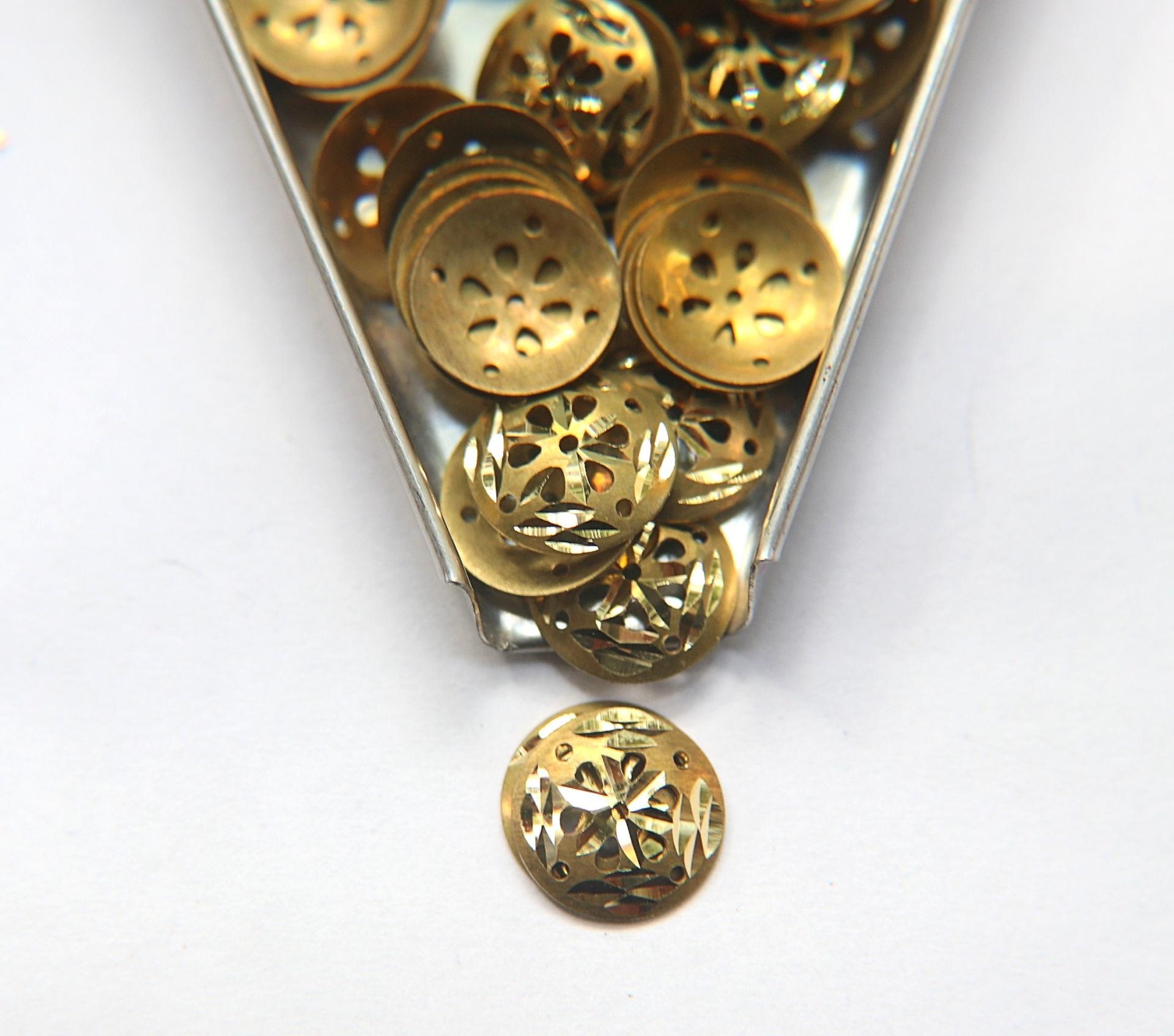 Brass diamond cut discs 2.5x12.5x0.8mm 10/25/50/200 Pieces Brass Fittings