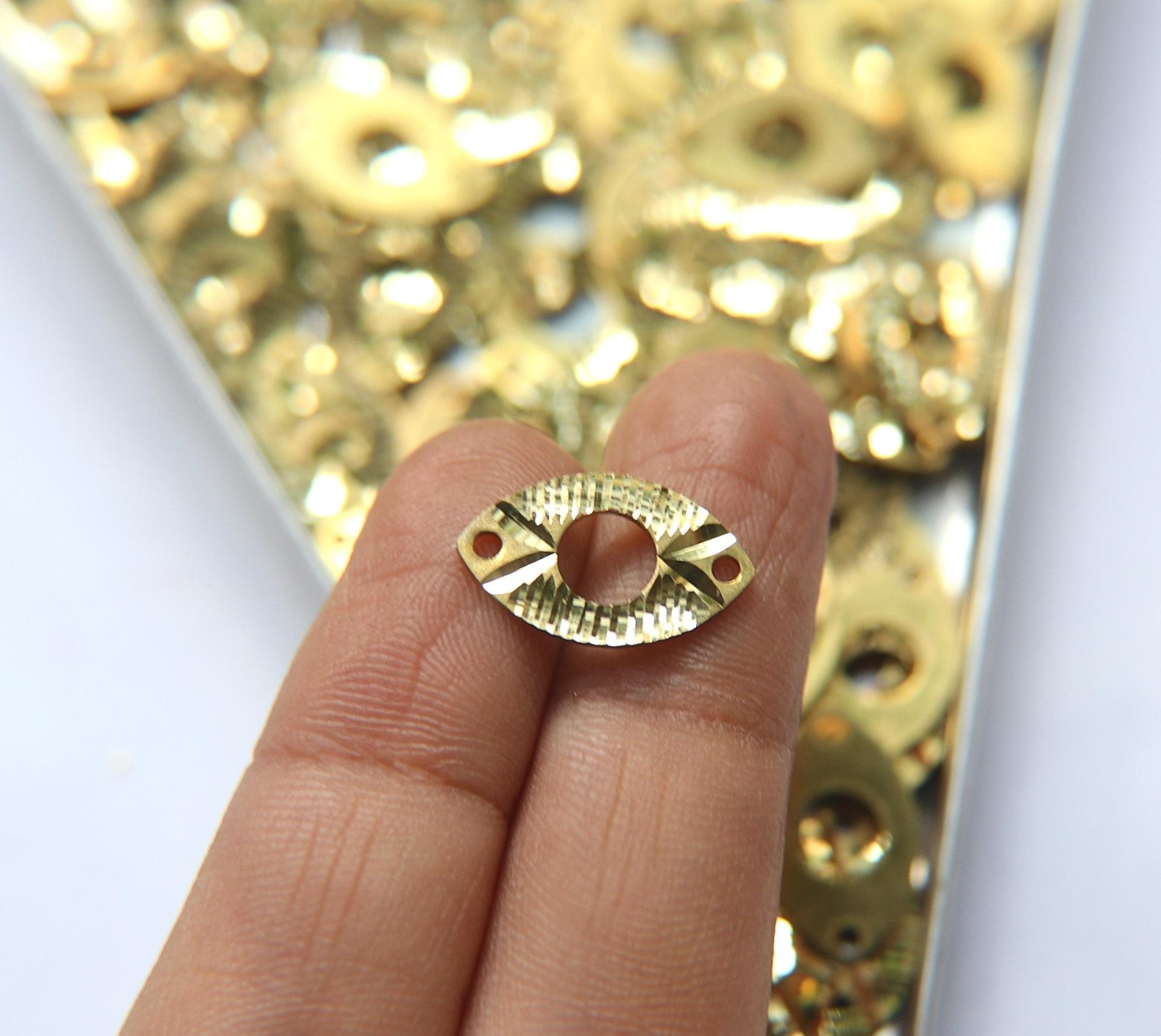 Raw Brass Connector, Brass Eye Connector, Eye Charm, 2 Hole Connector, Brass Connectors for Jewelry Making, Brass Findings 18.6x11mm