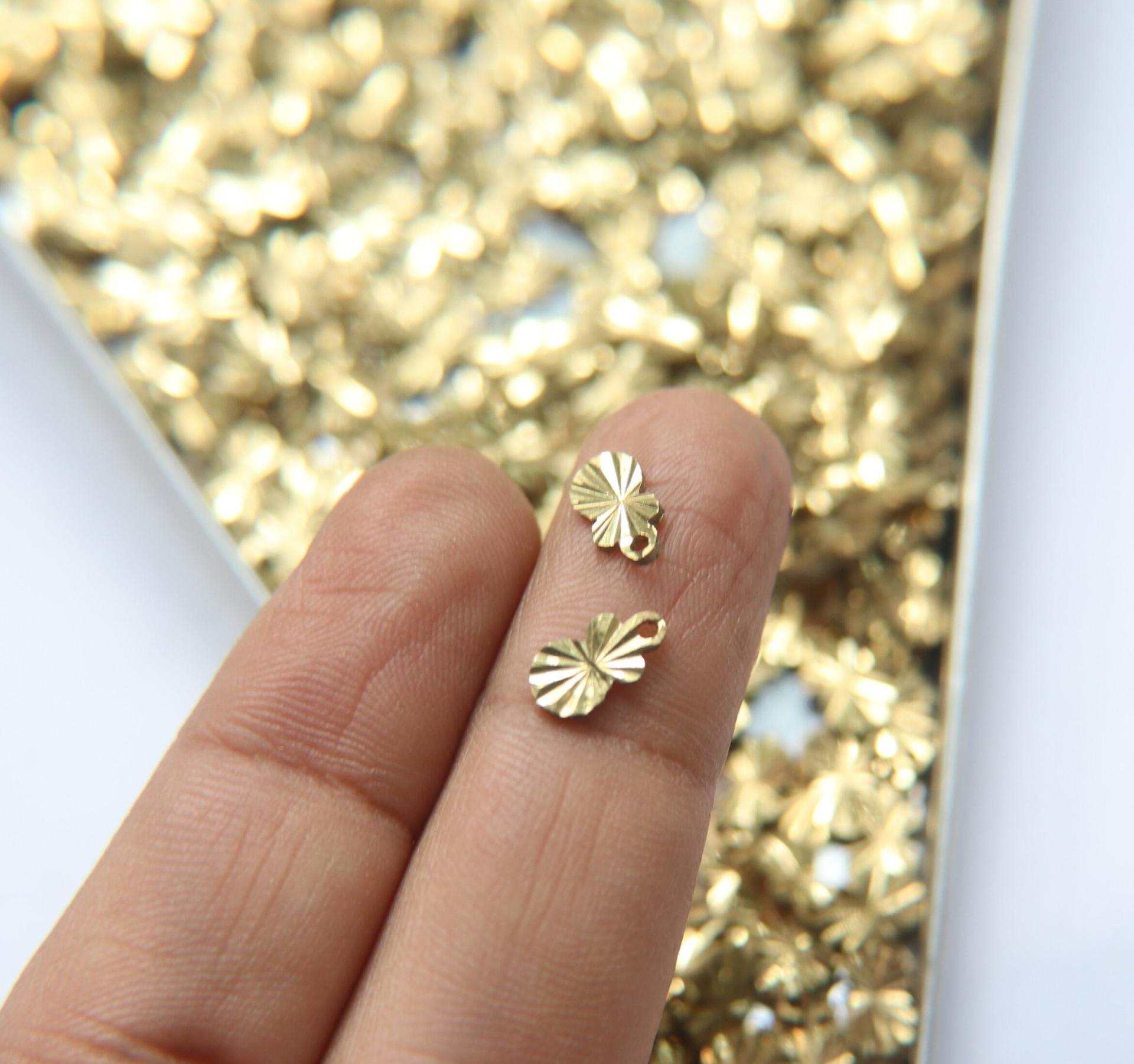 Brass Findings, Raw Brass MINI designer diamond cut Charms in brass 10x5mm, 1.2mm Loop, 20/50/150/300 PIECES vintage findings, jewlery