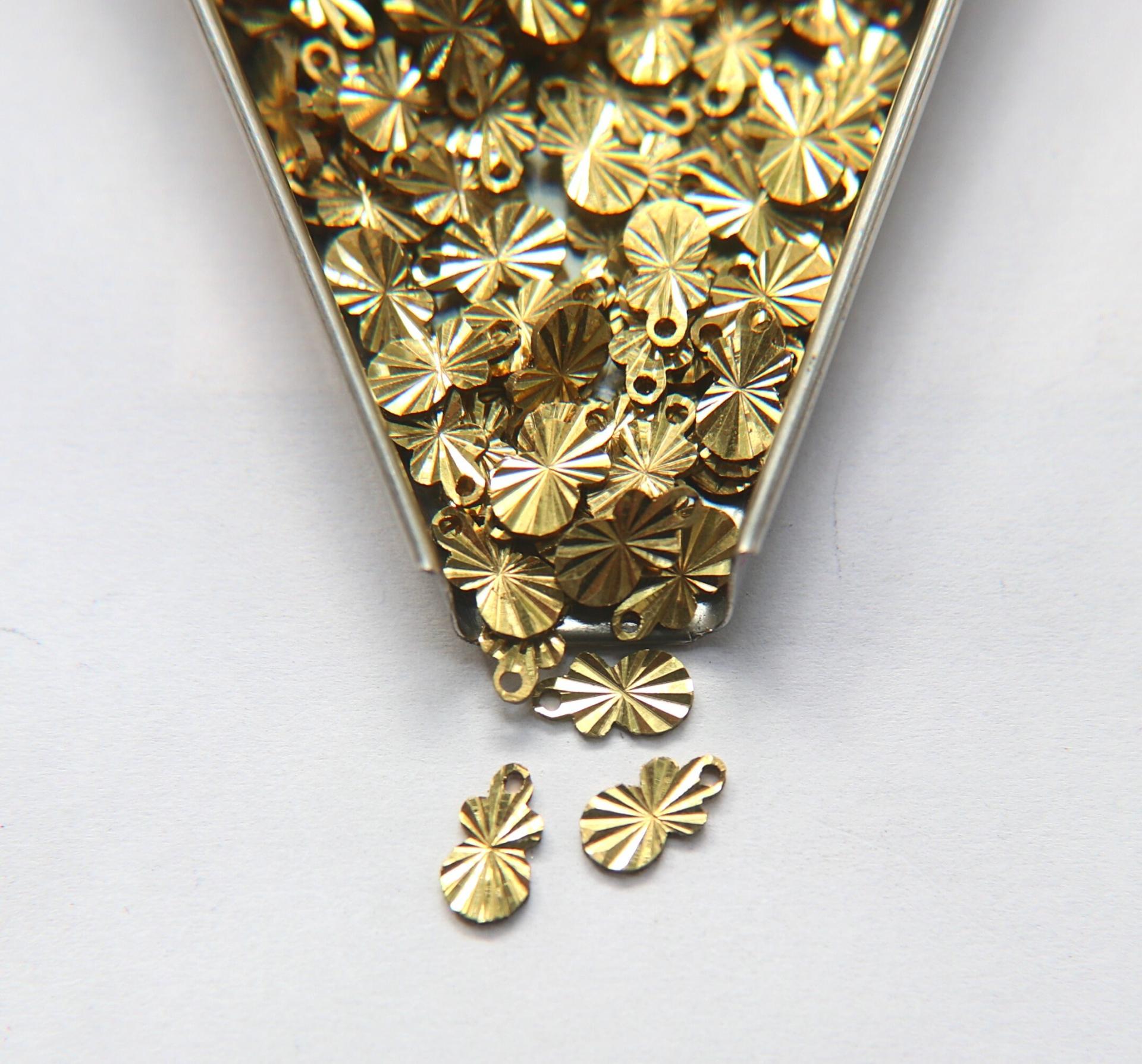 Brass Findings, Raw Brass MINI designer diamond cut Charms in brass 10x5mm, 1.2mm Loop, 20/50/150/300 PIECES vintage findings, jewlery