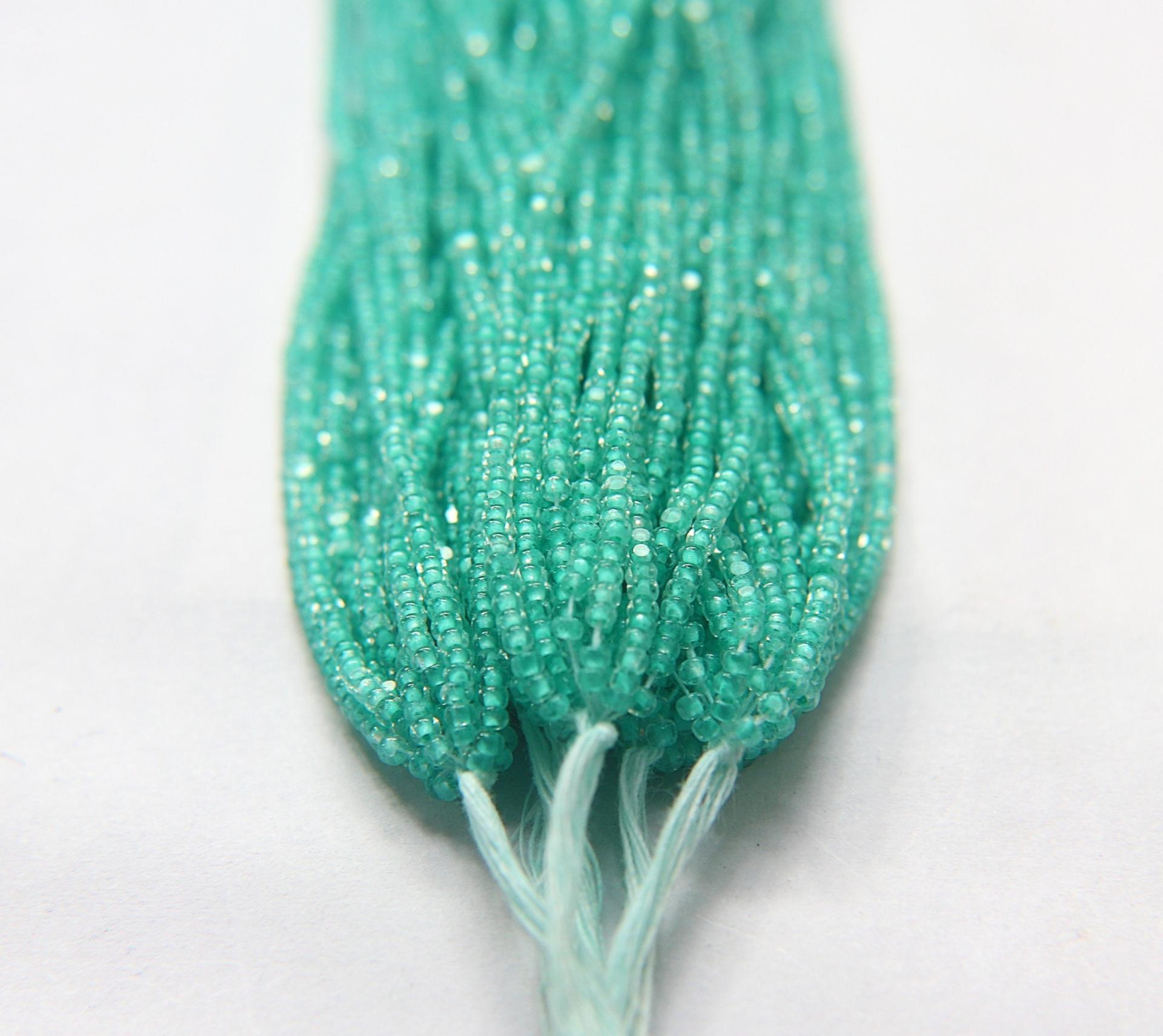 11/0 Hanks Charlotte Cut Beads Crystal Mint Lining 1/5/25/50/100 Hanks PREMIUM SEED BEADS, Native Supplies