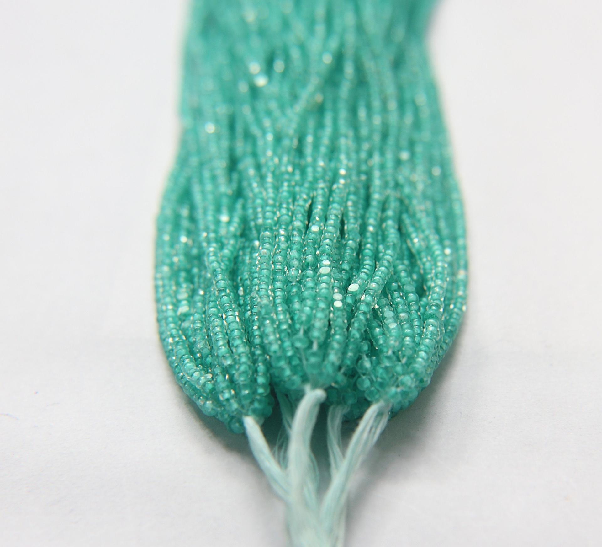 11/0 Hanks Charlotte Cut Beads Crystal Mint Lining 1/5/25/50/100 Hanks PREMIUM SEED BEADS, Native Supplies