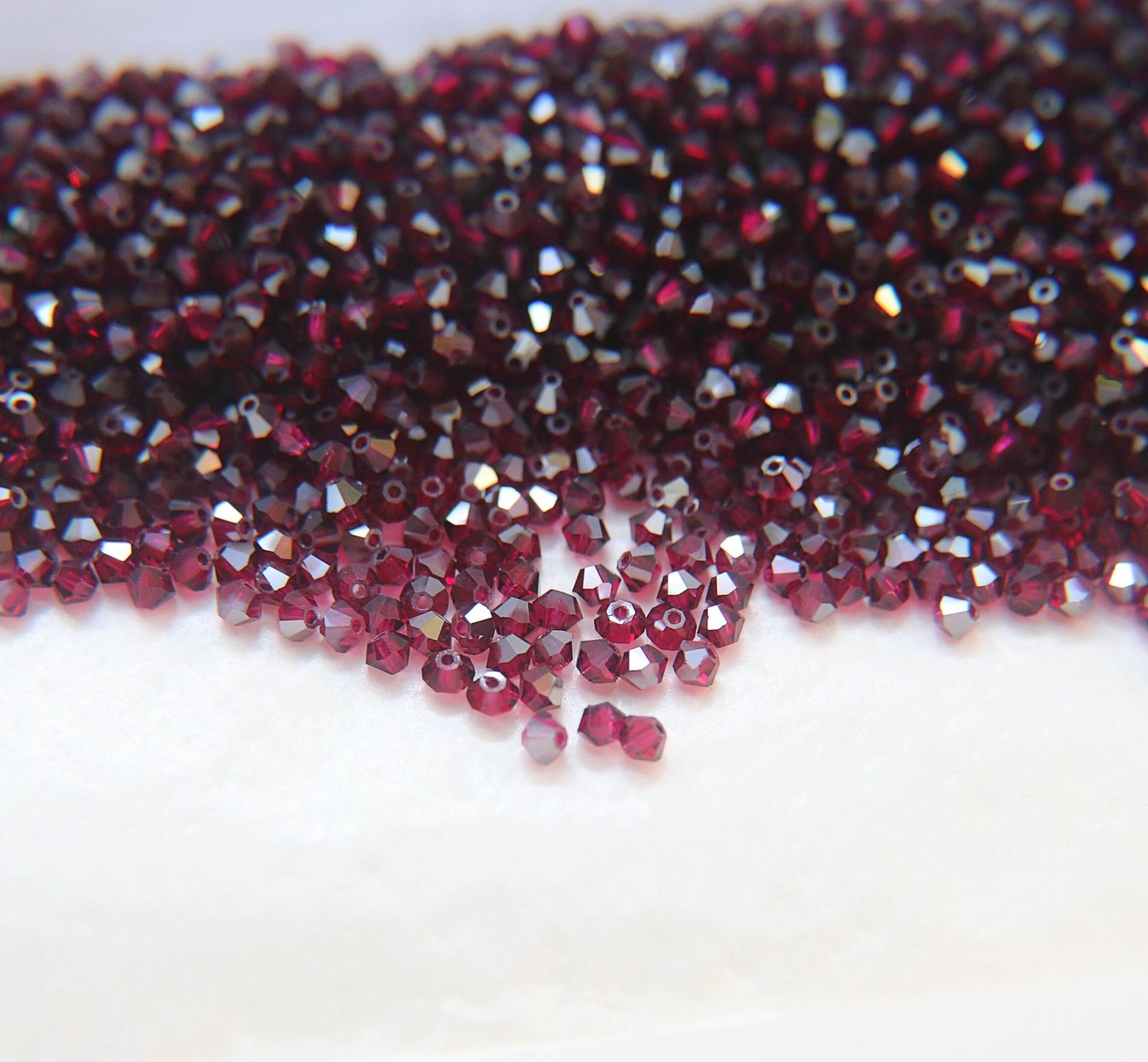 3mm Ruby Satin Swarovski Bicone 5301 Beads 36/72/144/432/720 Pieces Jewelry findings, embroidery materials, jewelry making