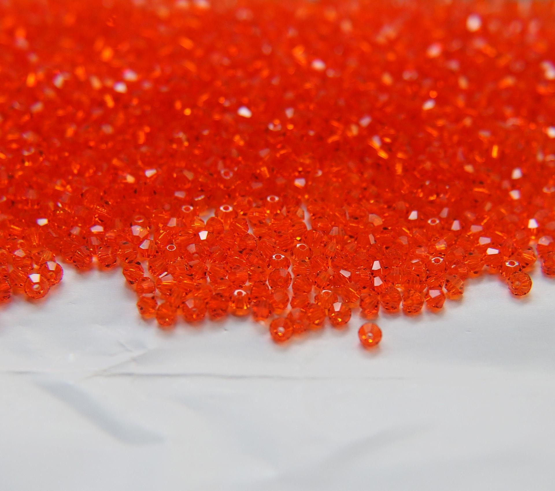 3mm Red Topaz Swarovski Bicone beads 36/72/144/432/720 Pieces (256) jewelry supplies, couture embroidery, wedding embellishments