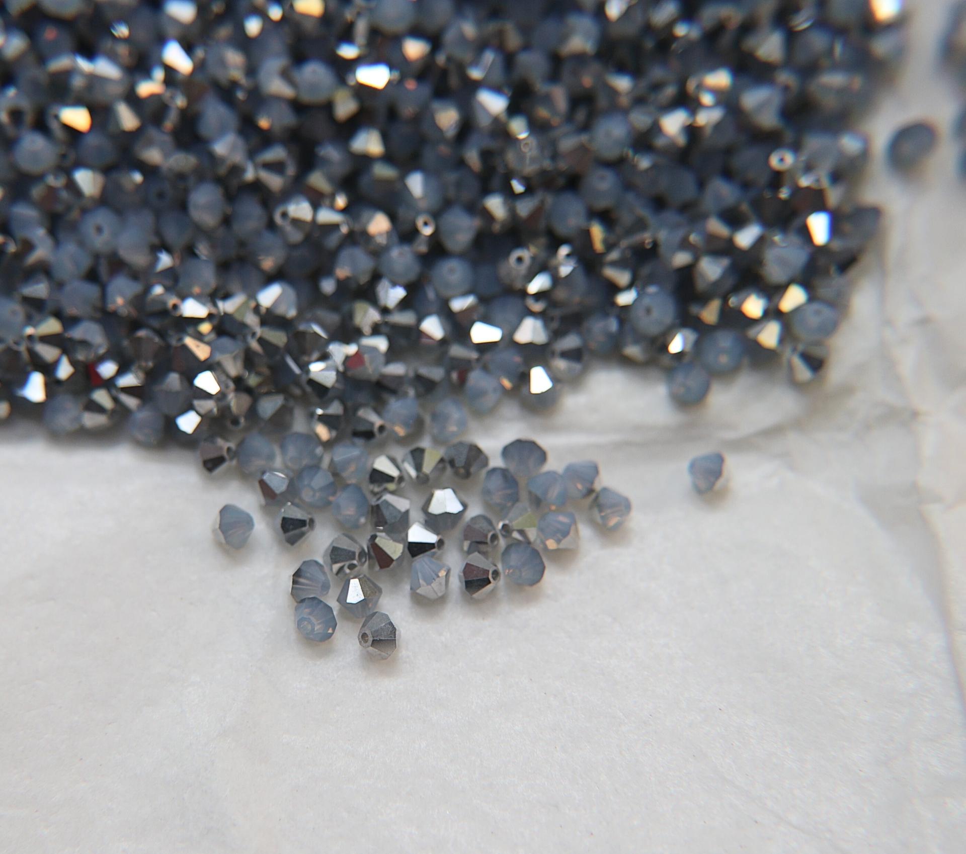 White Opal Cal (4mm) (comet Argent Light) Swarovski Bicone beads 36/72/144/432/720Pieces craft supplies, love beads, vintage findings