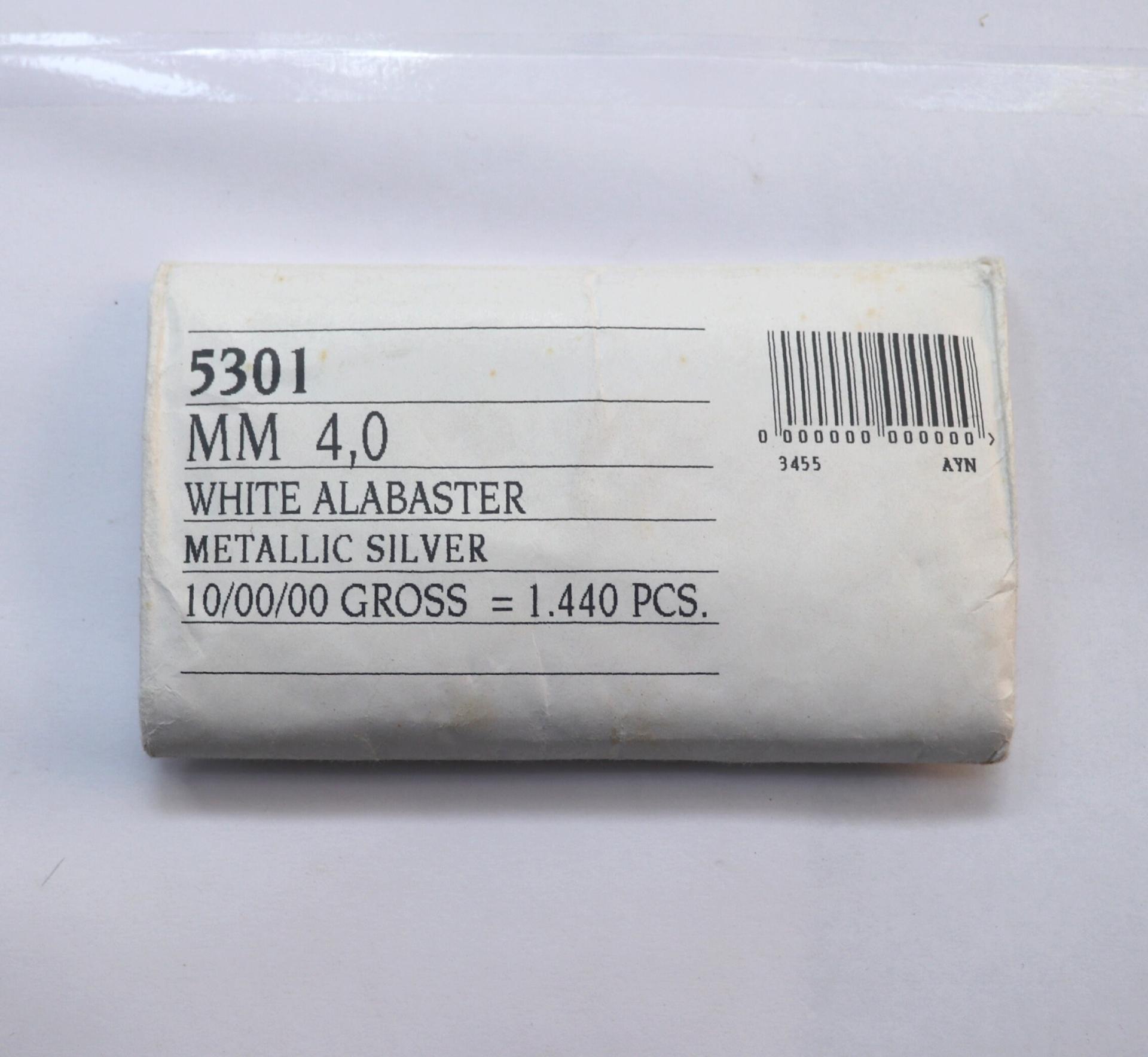 White Alabaster Metallic Silver (4mm) Swarovski Bicone beads 36/72/144/432/720Pieces craft supplies, love beads, vintage findings