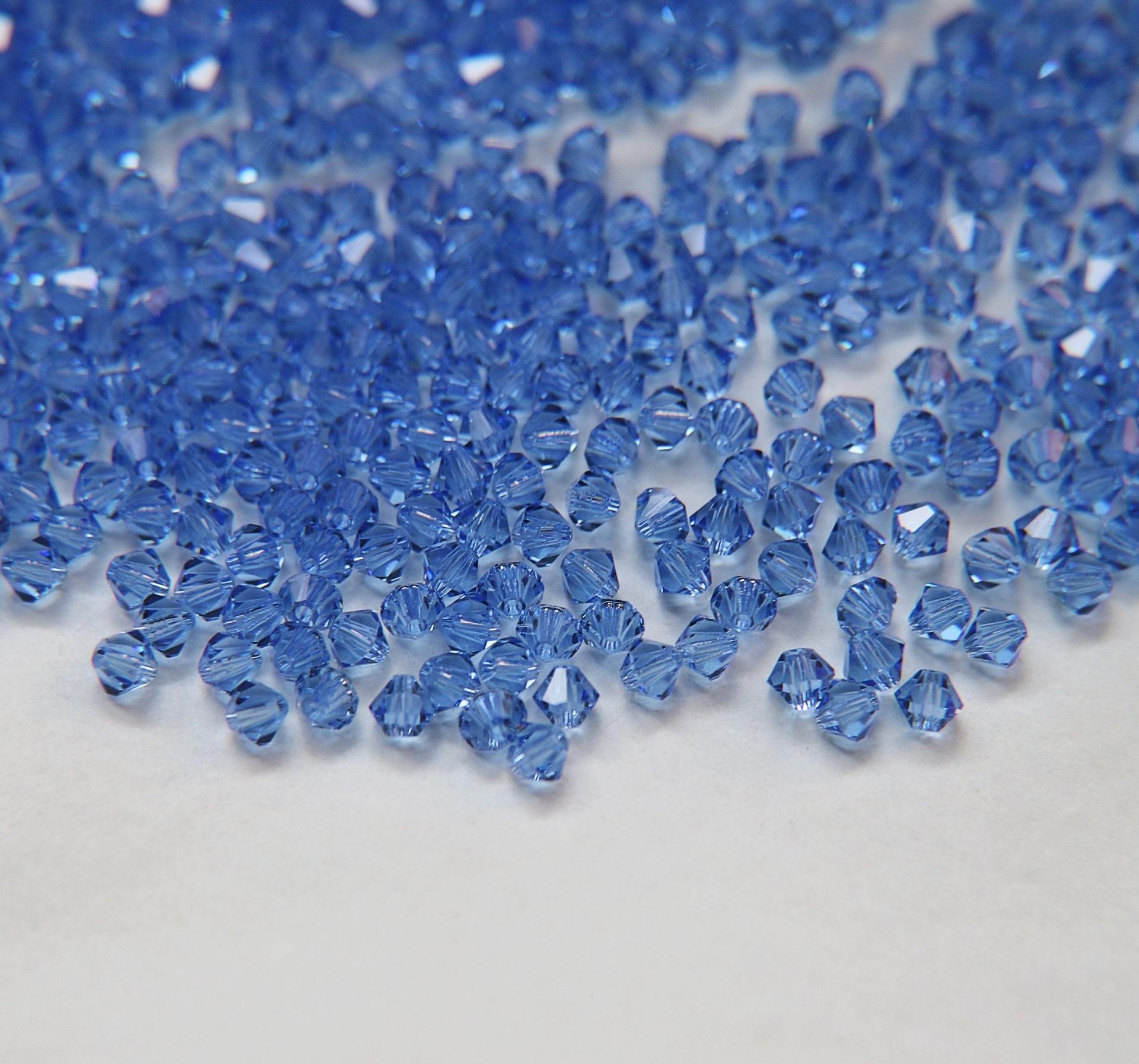 4mm Medium Sapphire Swarovski Bicone beads 36/72/144/432/720 Pieces embroidery materials, craft vintage findings, embellishments, wedding