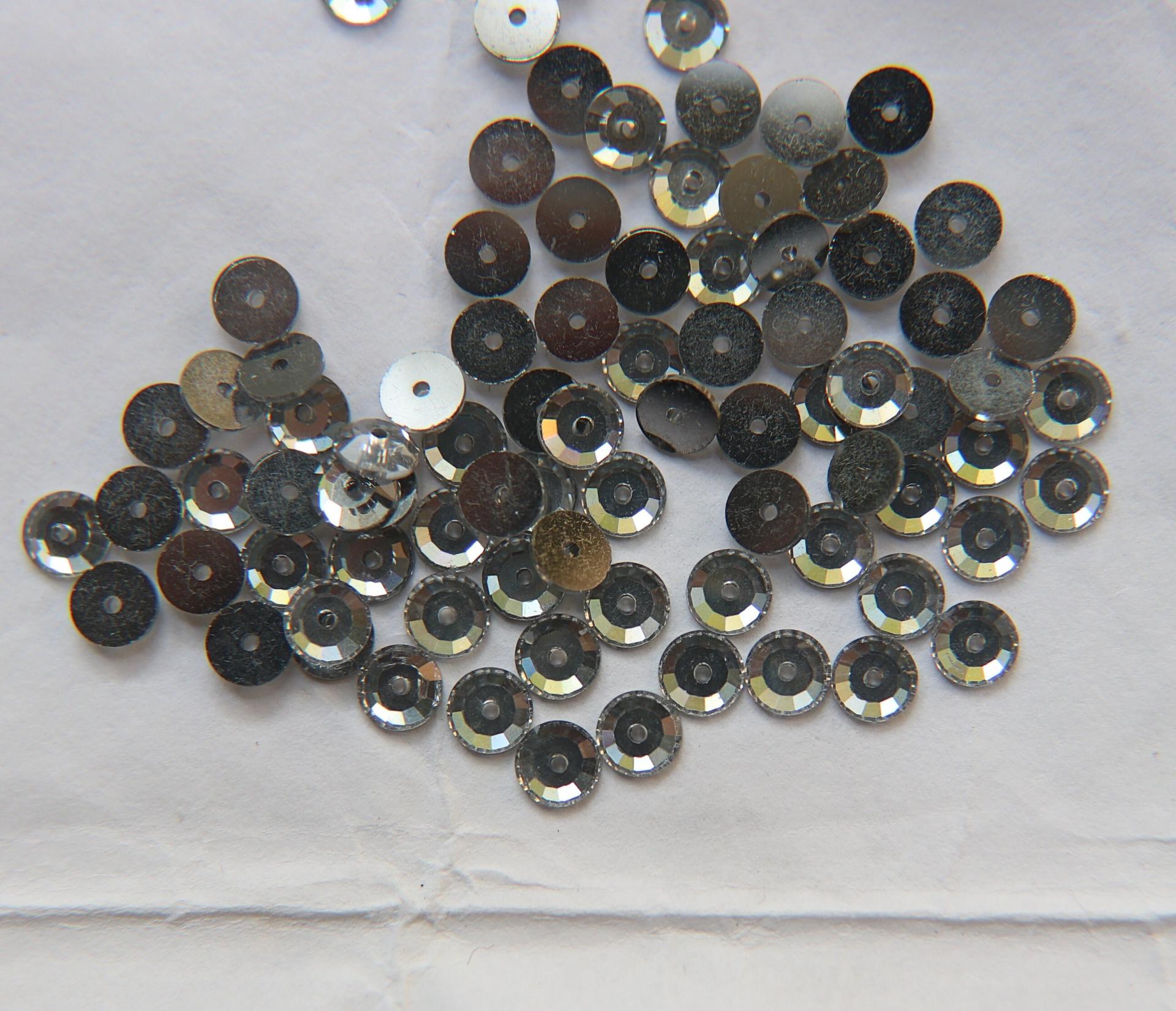 5 MM Swarovski Crystal Metallic Argent Foiled 3128 or 3112 or 3000 Lochrose Sew-on STONES 24/72/144/720 Pieces, embroidery materials