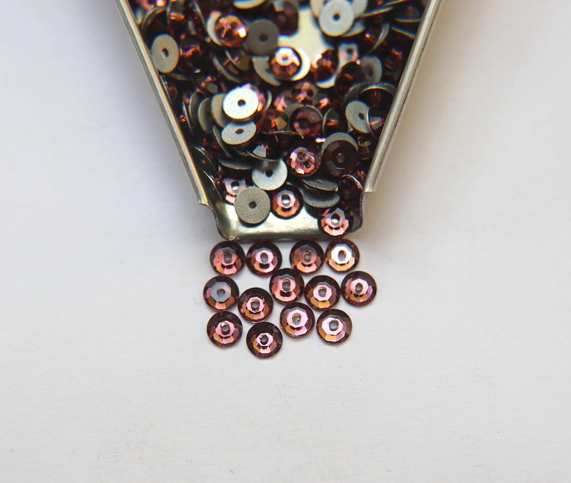 4MM Preciosa Crystal Flat Back Sew-On Stone - Loch Rose 8 Facet Burdundy Sew-On Style 36/72/144/1440 Pieces, embroidery materials