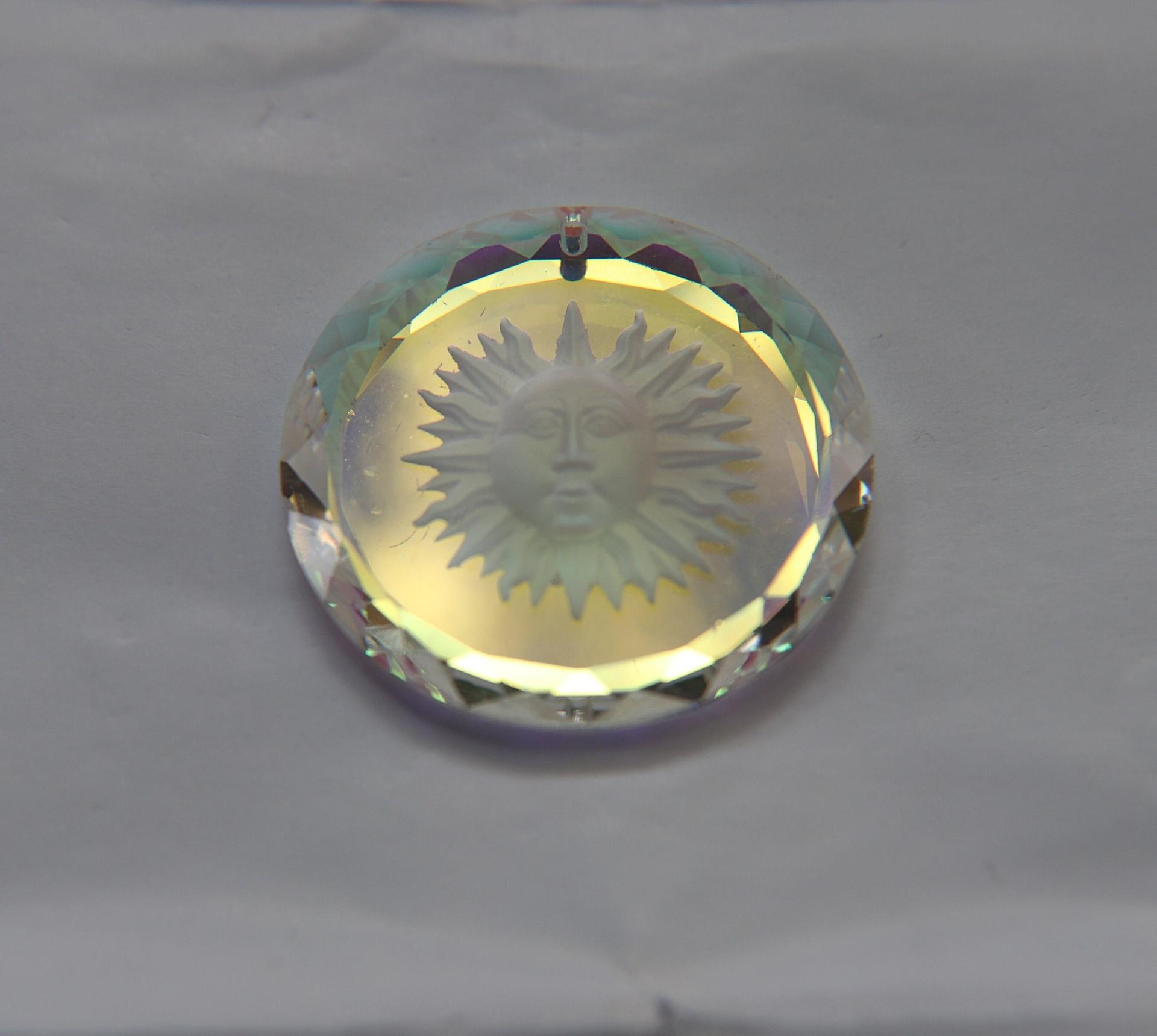 Swarovski Sun Pendants in Crystal Aurore Boreale 36 MM Fancy Crystal drops 1 Piece vintage findings, jewelry making