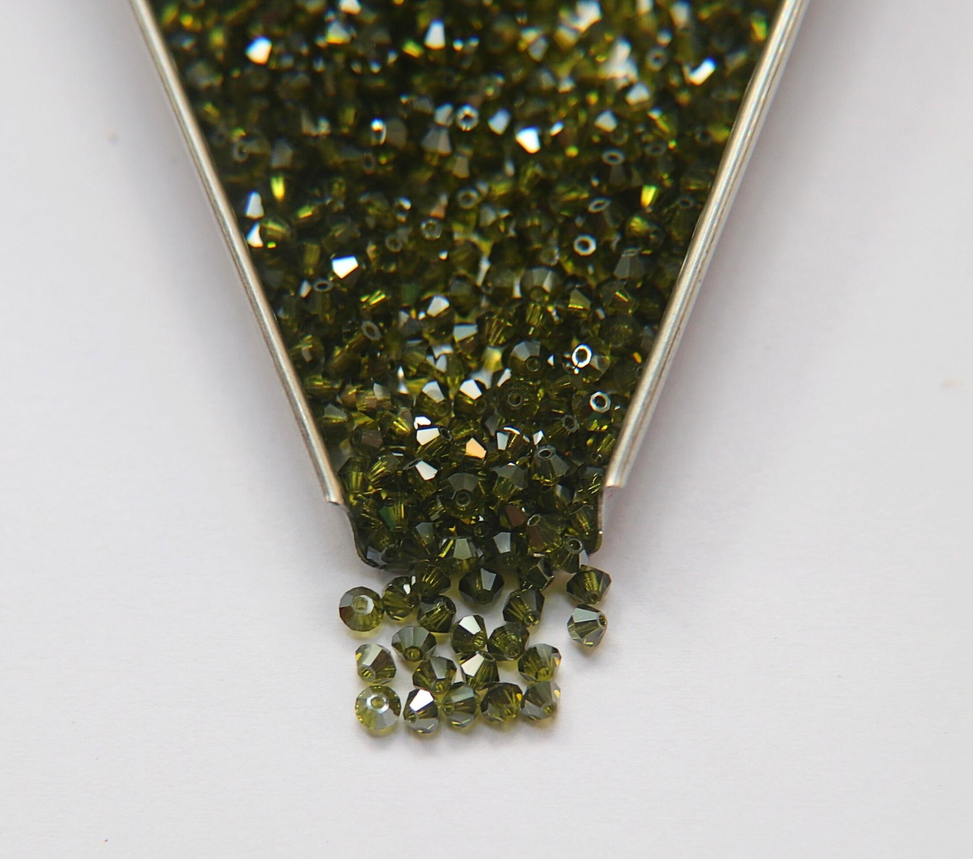 3mm Olivine Satin Swarovski Bicone 5301 Beads 36/72/144/432/720 Pieces Jewelry findings, embroidery materials, jewelry making