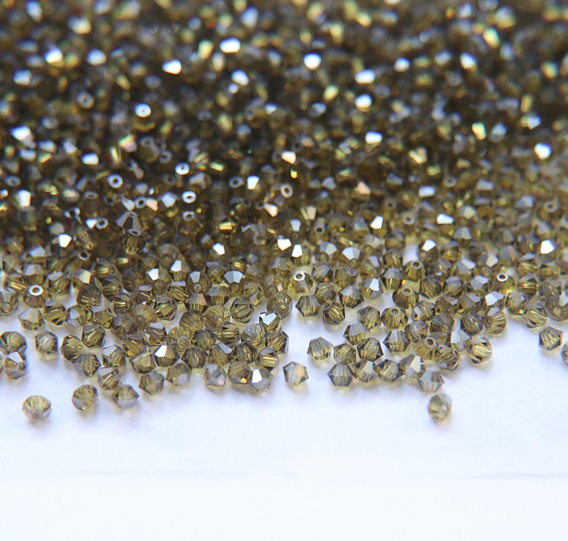 3mm Lime Satin Swarovski Bicone 5301 Beads 36/72/144/432/720 Pieces Jewelry findings, embroidery materials, jewelry making