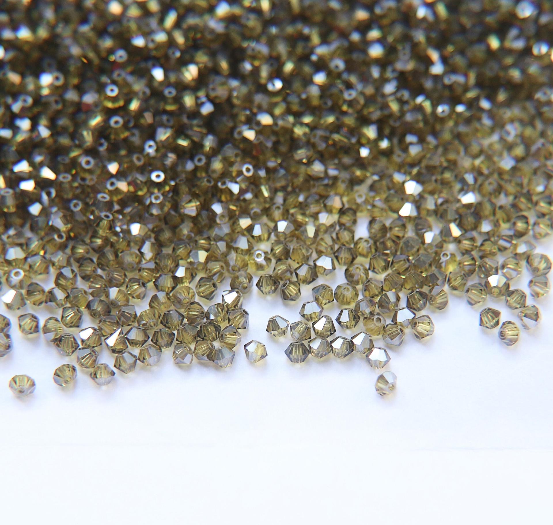 3mm Lime Satin Swarovski Bicone 5301 Beads 36/72/144/432/720 Pieces Jewelry findings, embroidery materials, jewelry making