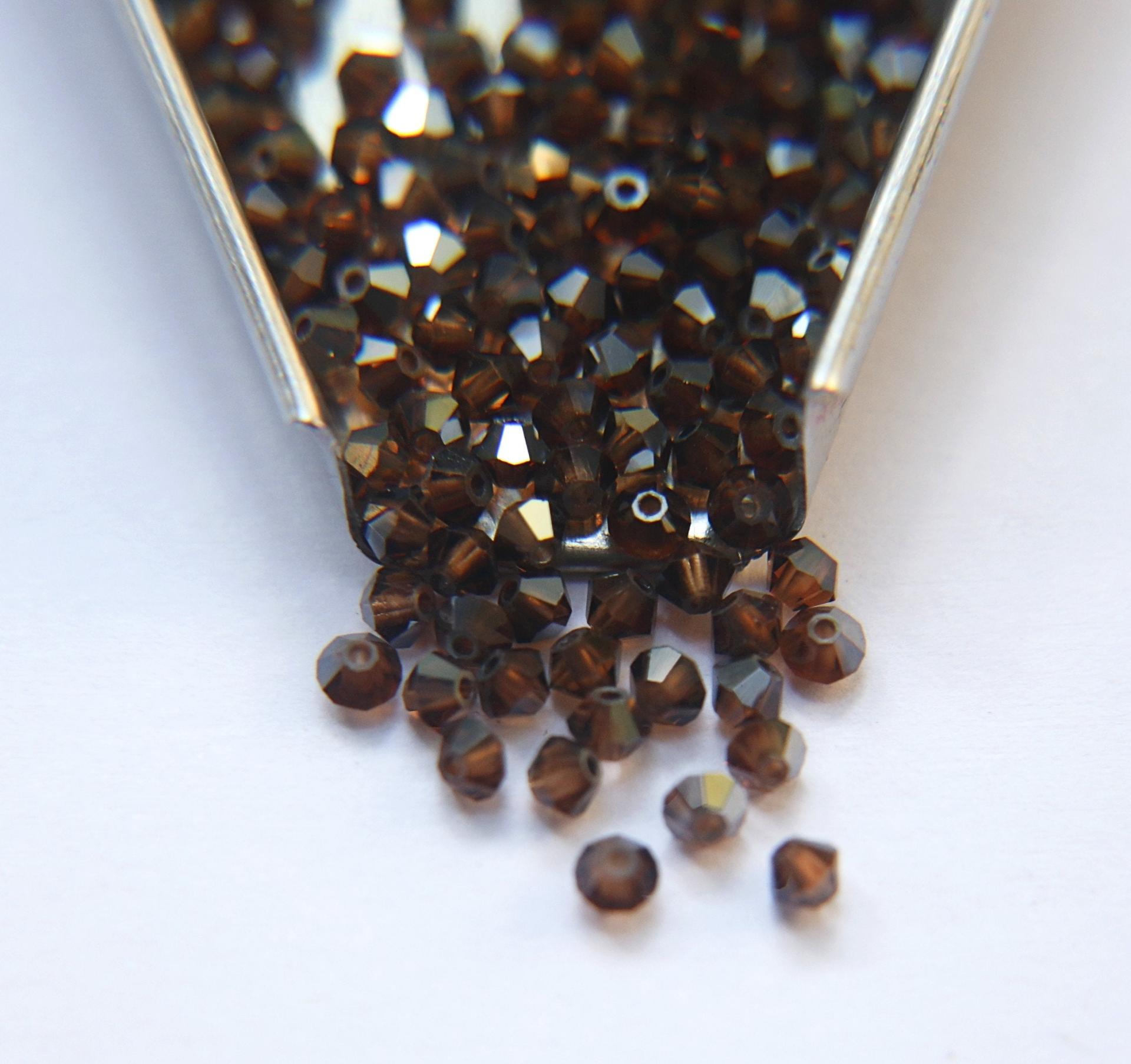3mm Smoked Topaz Satin Swarovski Bicone 5301 Beads 36/72/144/432/720 Pieces Jewelry findings, embroidery materials, jewelry making