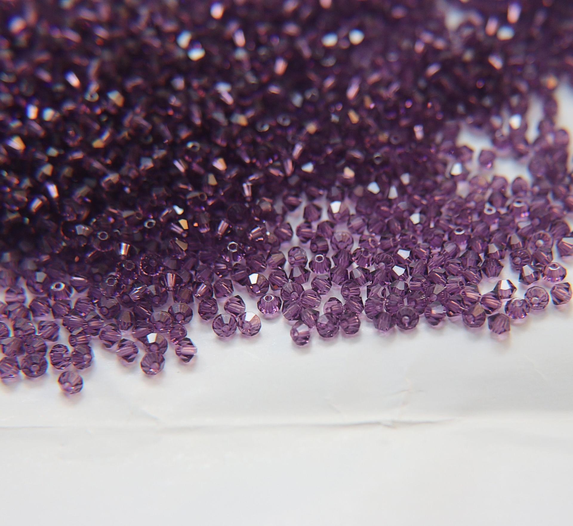 3mm Lilac Swarovski Bicone beads 36/72/144/432/720 Pieces (256) jewelry supplies, couture embroidery, wedding embellishments
