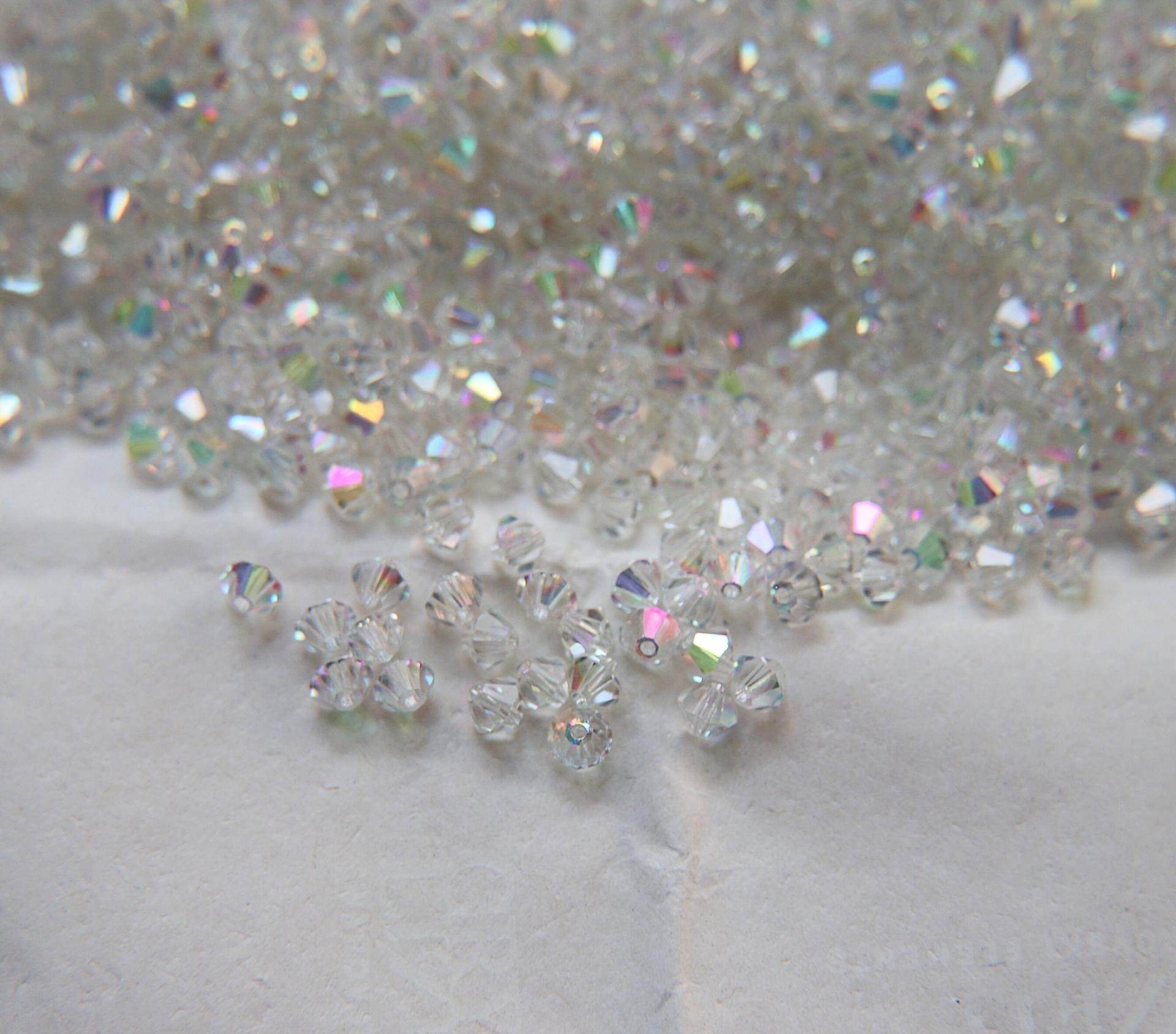 4mm Crystal Transmission Bicone beads Cuts 36/72/144 Pieces SWAROVSKI ELEMENTS rainbow beads, jewelry making