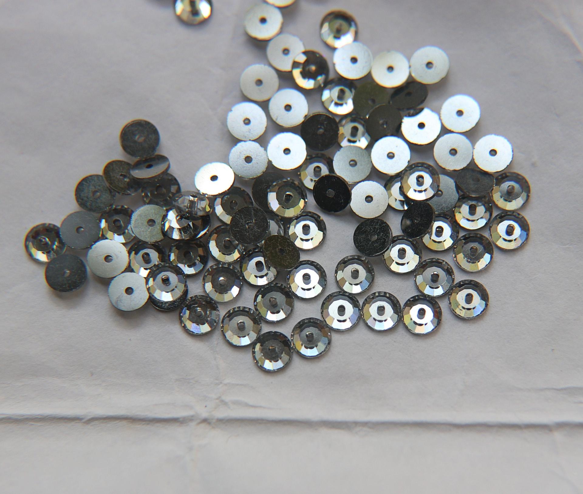 5 MM Swarovski Crystal Metallic Argent Foiled 3128 or 3112 or 3000 Lochrose Sew-on STONES 24/72/144/720 Pieces, embroidery materials