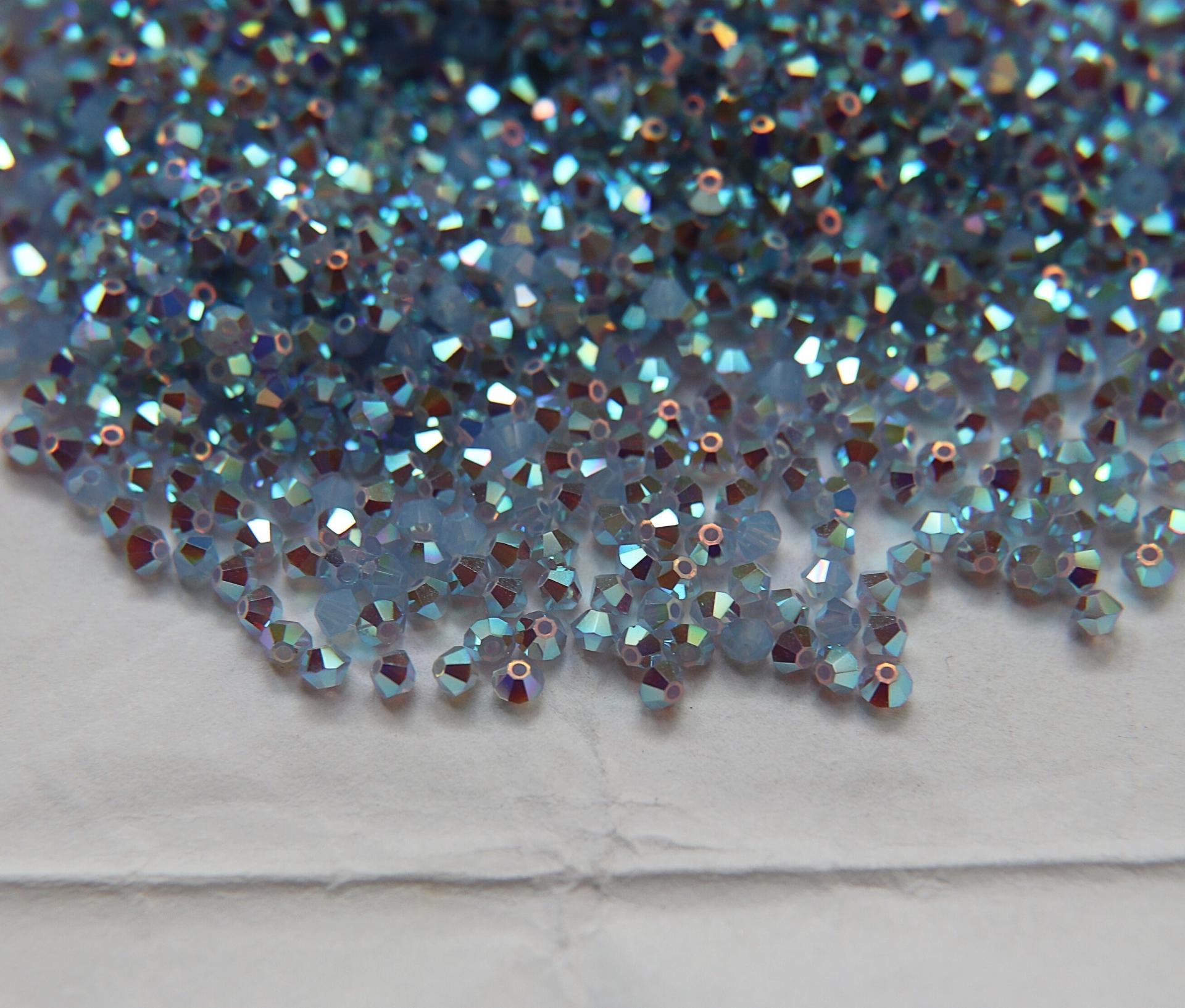 3mm Air Blue Opal Aurore Boreale Swarovski Bicone beads rainbow 36/72/144/432/720 Pieces rainbow beads, jewelry making, couture