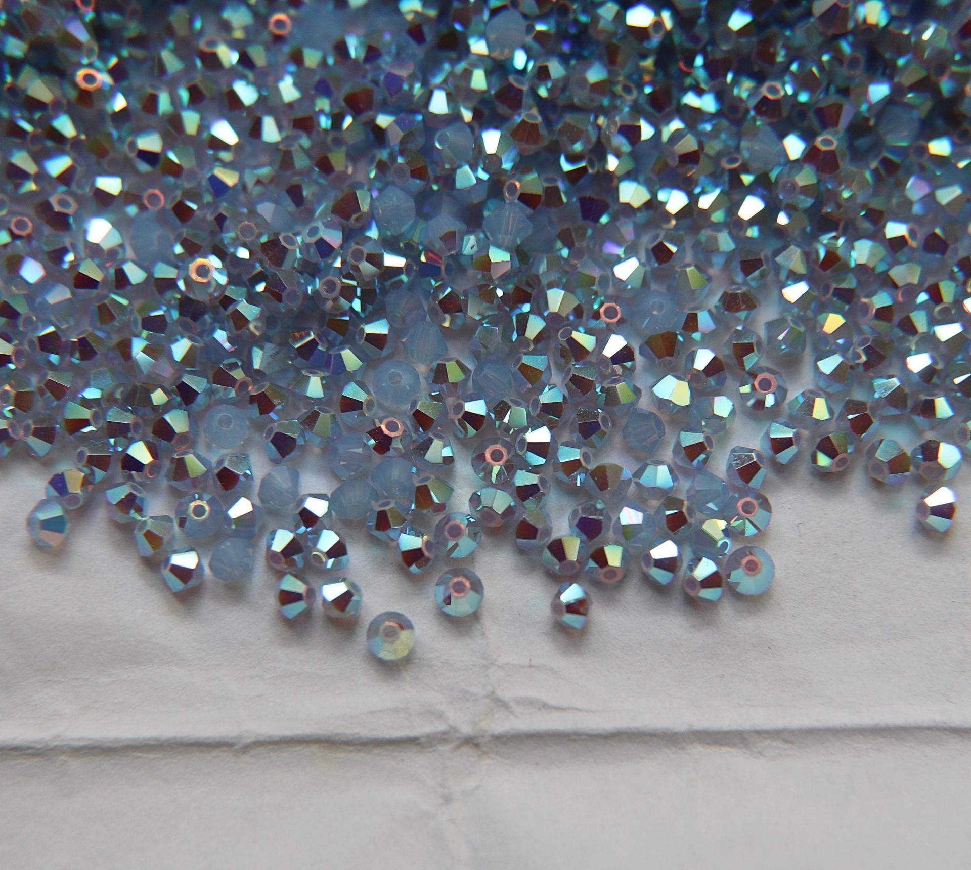 3mm Air Blue Opal Aurore Boreale Swarovski Bicone beads rainbow 36/72/144/432/720 Pieces rainbow beads, jewelry making, couture