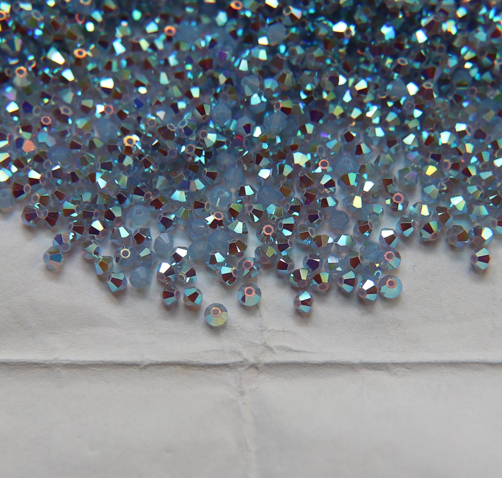 3mm Air Blue Opal Aurore Boreale Swarovski Bicone beads rainbow 36/72/144/432/720 Pieces rainbow beads, jewelry making, couture