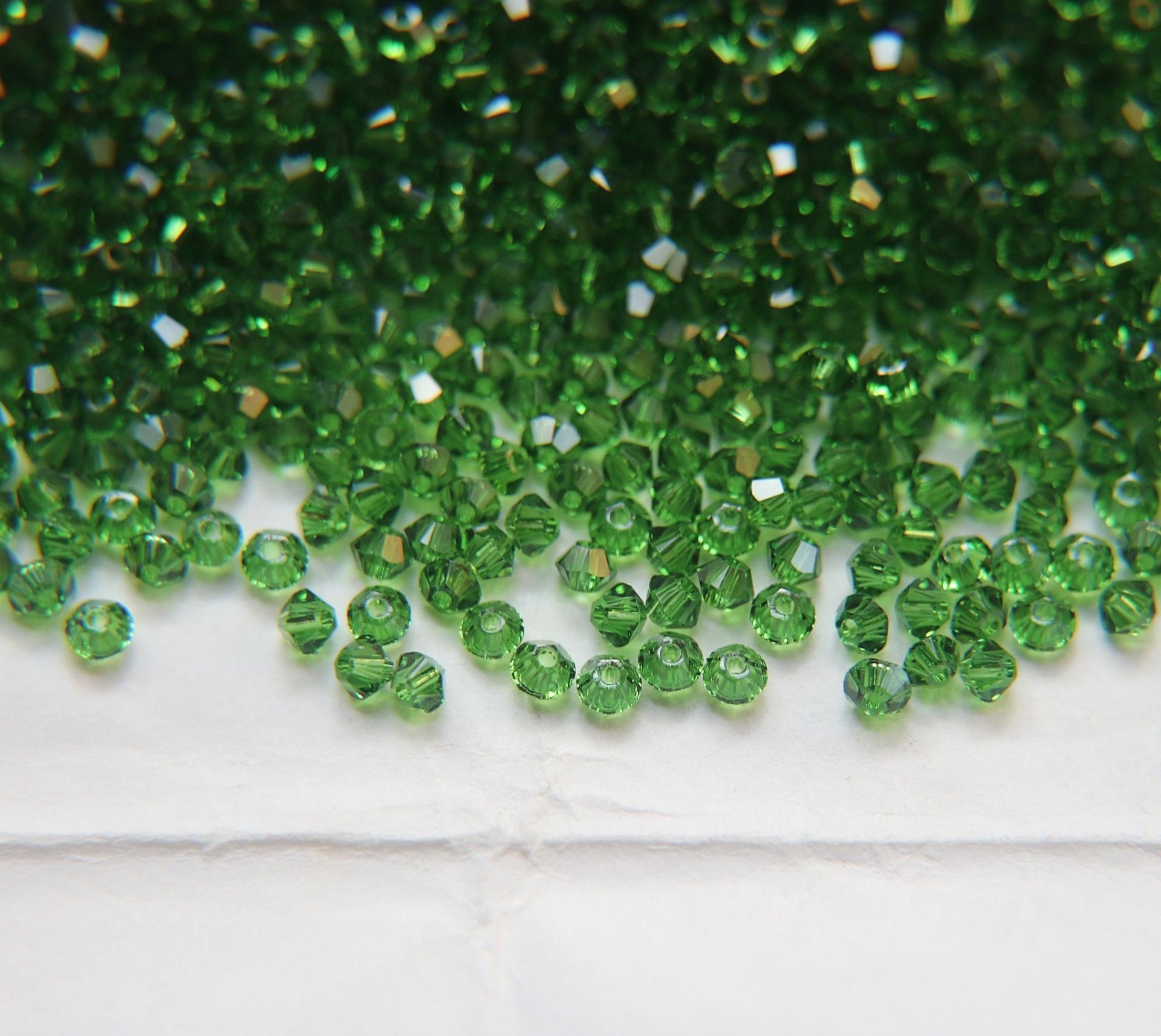 3mm Fern Green Swarovski Bicone Beads 36/72/144/432/720 Pieces Jewelry findings, embroidery materials, jewelry making, craft supplies