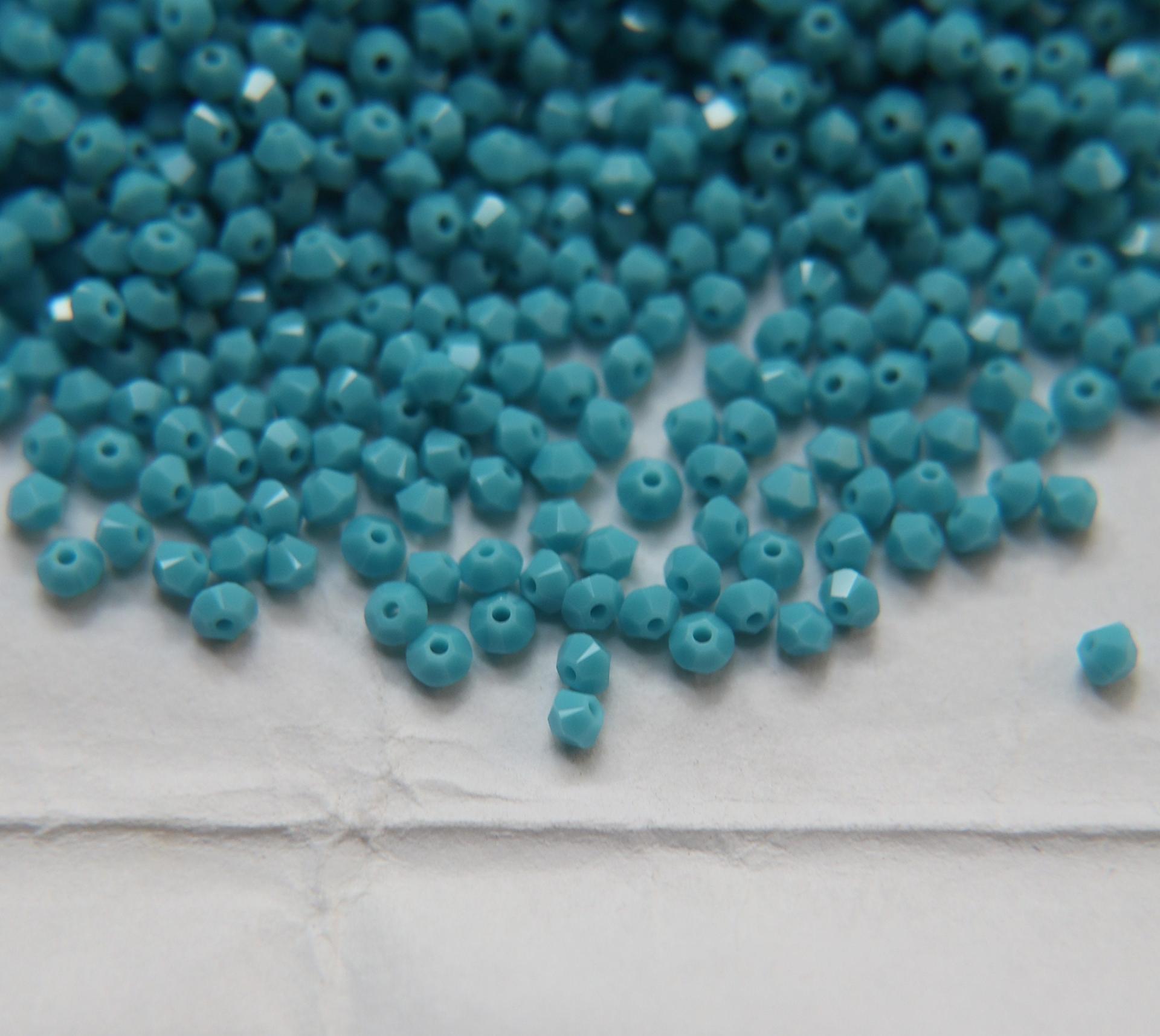 3mm Turquoise Swarovski Bicone Beads 36/72/144/360/720 Pieces (293) jewelry beads, embellishment couture, embroidery materials