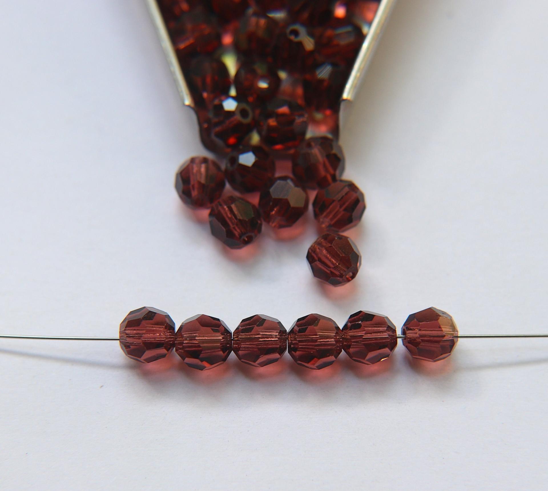 6mm Swarovski Elements Article 5000 Burgundy (515) Faceted Round Beads 6/12/36/172/44/288/720 Pieces