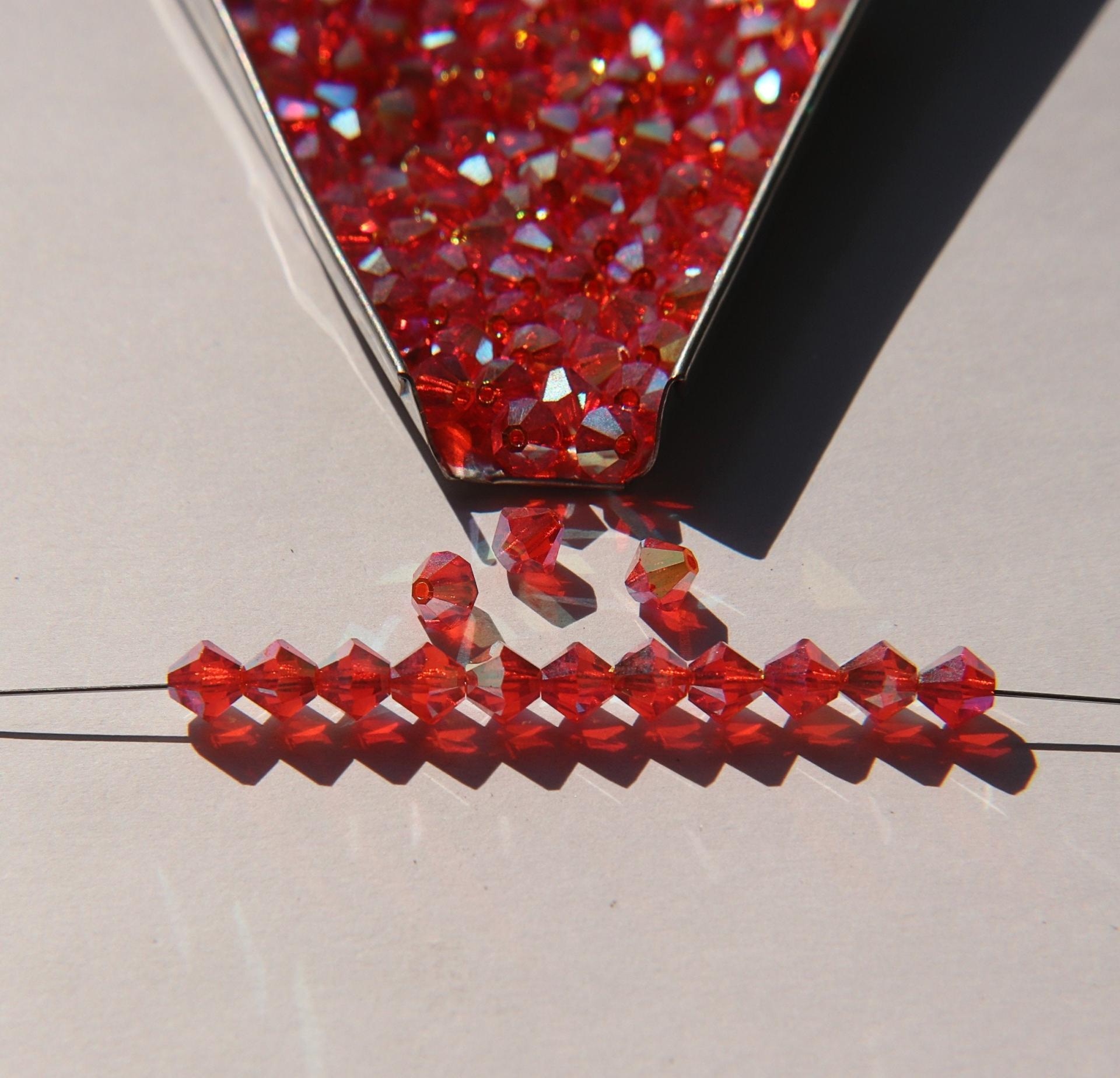 5mm Vinatge Swarovski Tangerine Aurore Boreale 2X FC Bicones 12/36/72/144/432/720 Pieces rainbow beads, jewelry making, couture