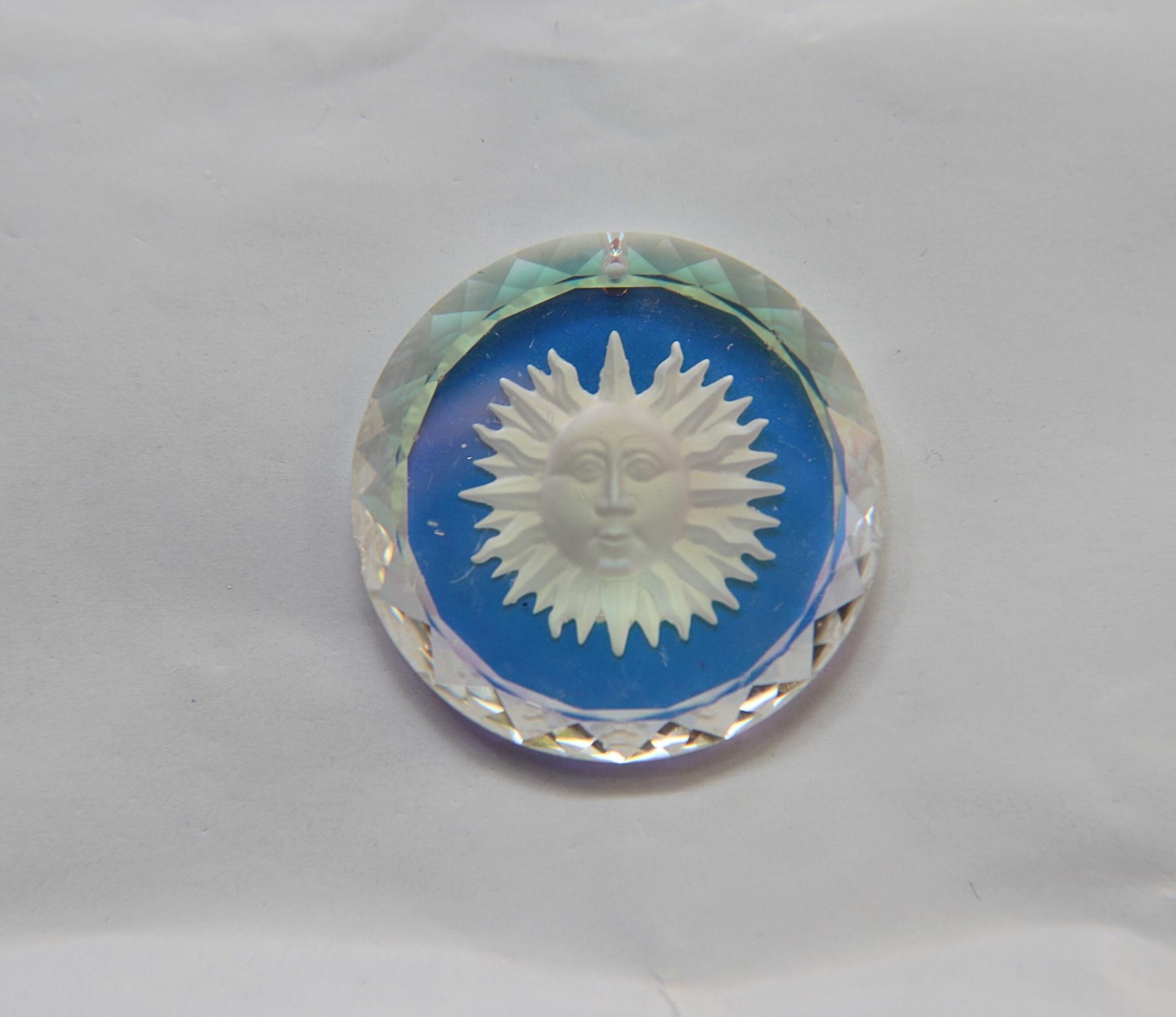 Swarovski Sun Pendants in Crystal Aurore Boreale 36 MM Fancy Crystal drops 1 Piece vintage findings, jewelry making