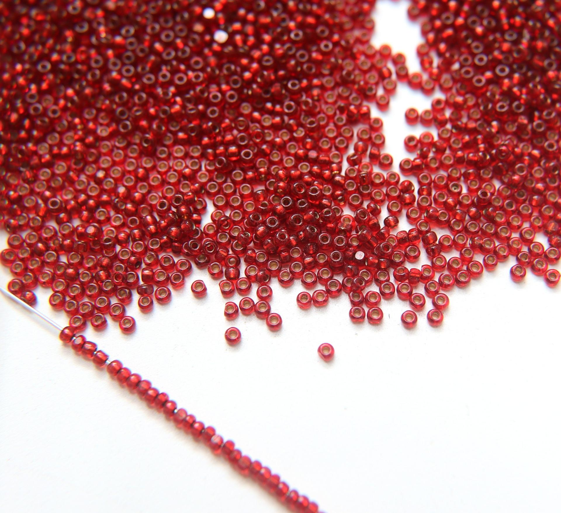 11/0 True cuts Charlotte Beads Red Antique Gold Lined 10/20/50/250/500 Grams PREMIUM SEED BEADS, Native Supply