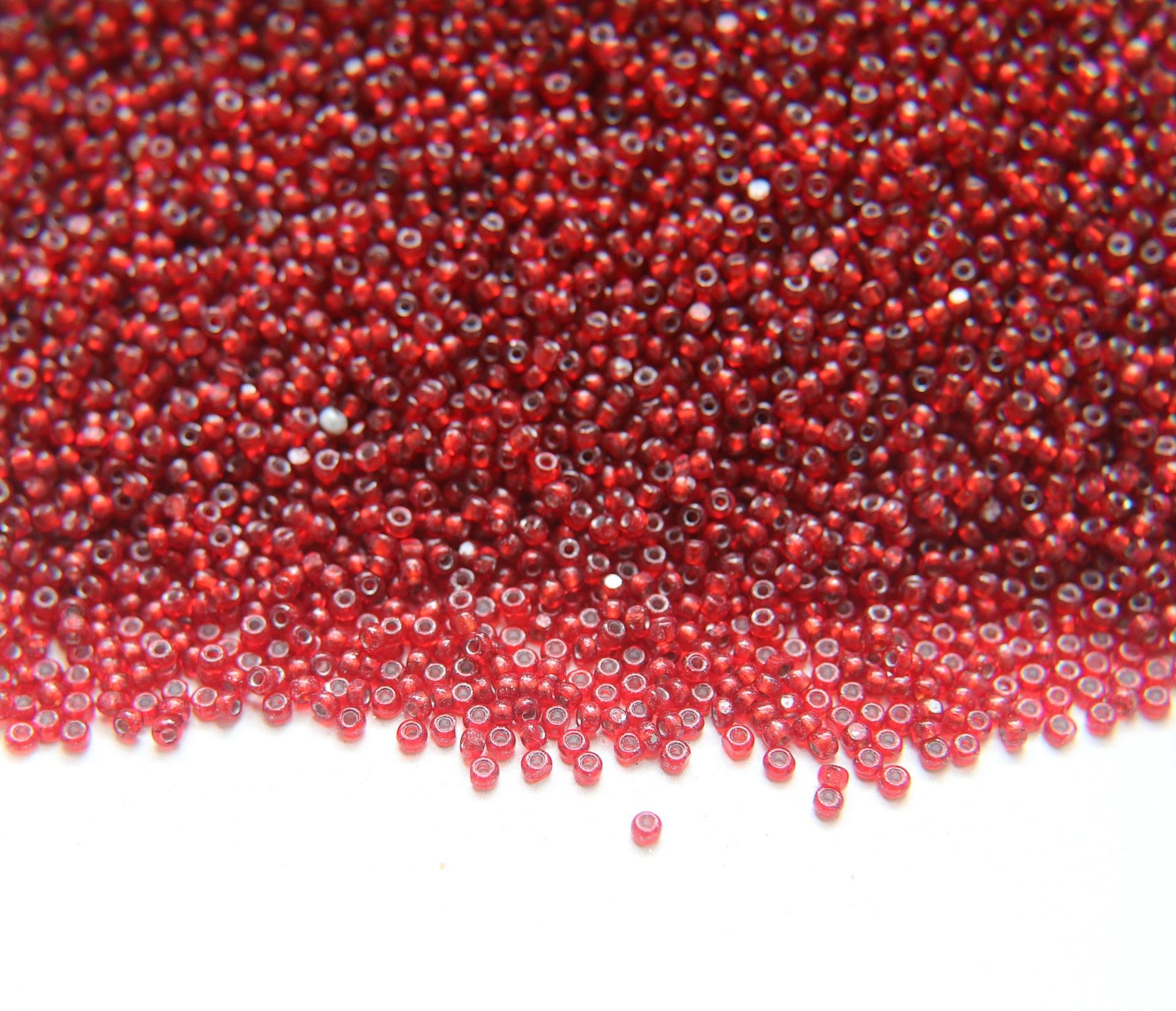 11/0 True cuts Charlotte Beads Red Silver Lined 10/20/50/250/500 Grams PREMIUM SEED BEADS, Native Supply