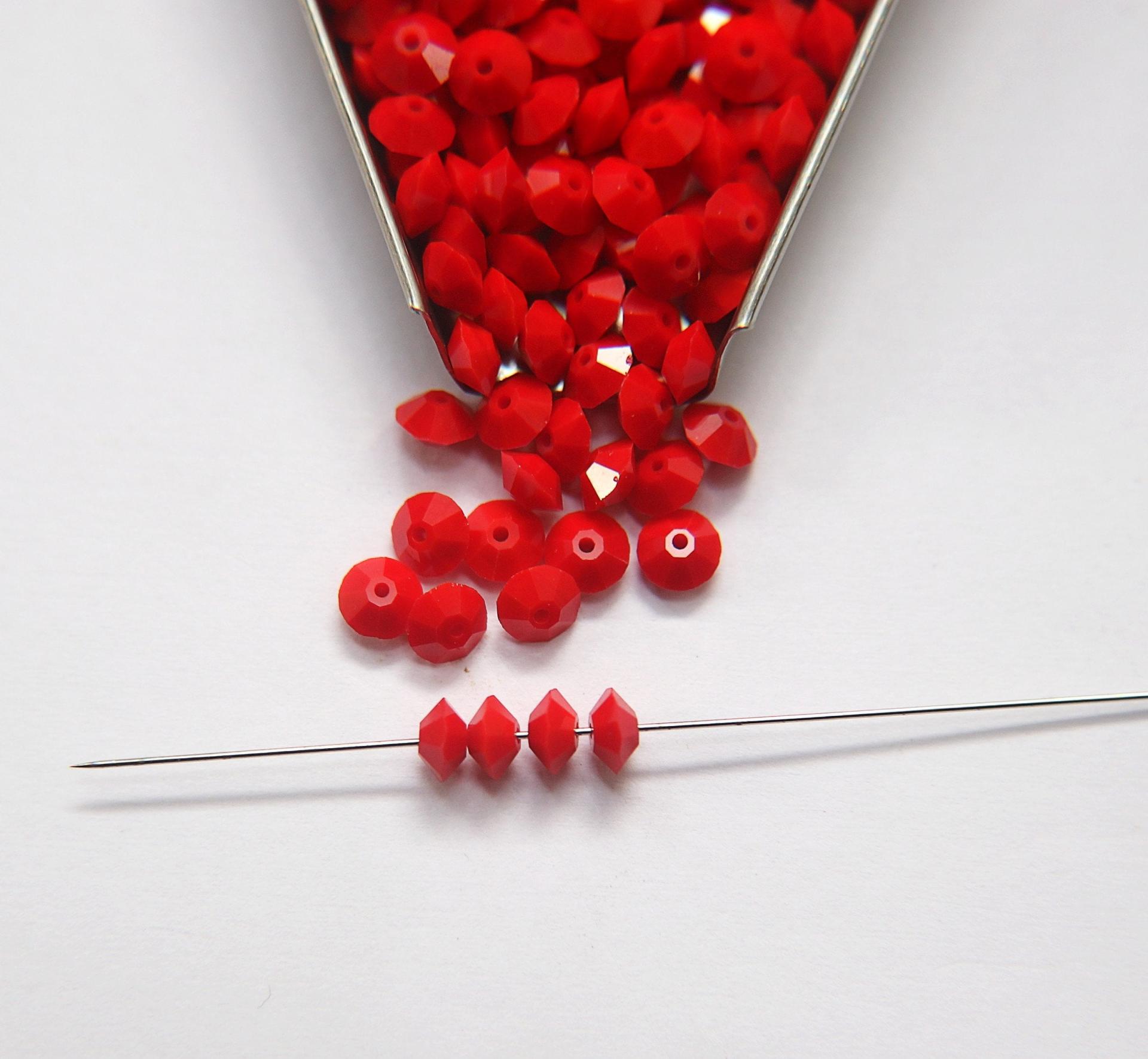 5x3mm Crystal Swarovski 5305 Flat Bicone Beads Dark Coral Red (396) 36/72/144/432/720 Pieces vintage premium beads, wedding embellishments