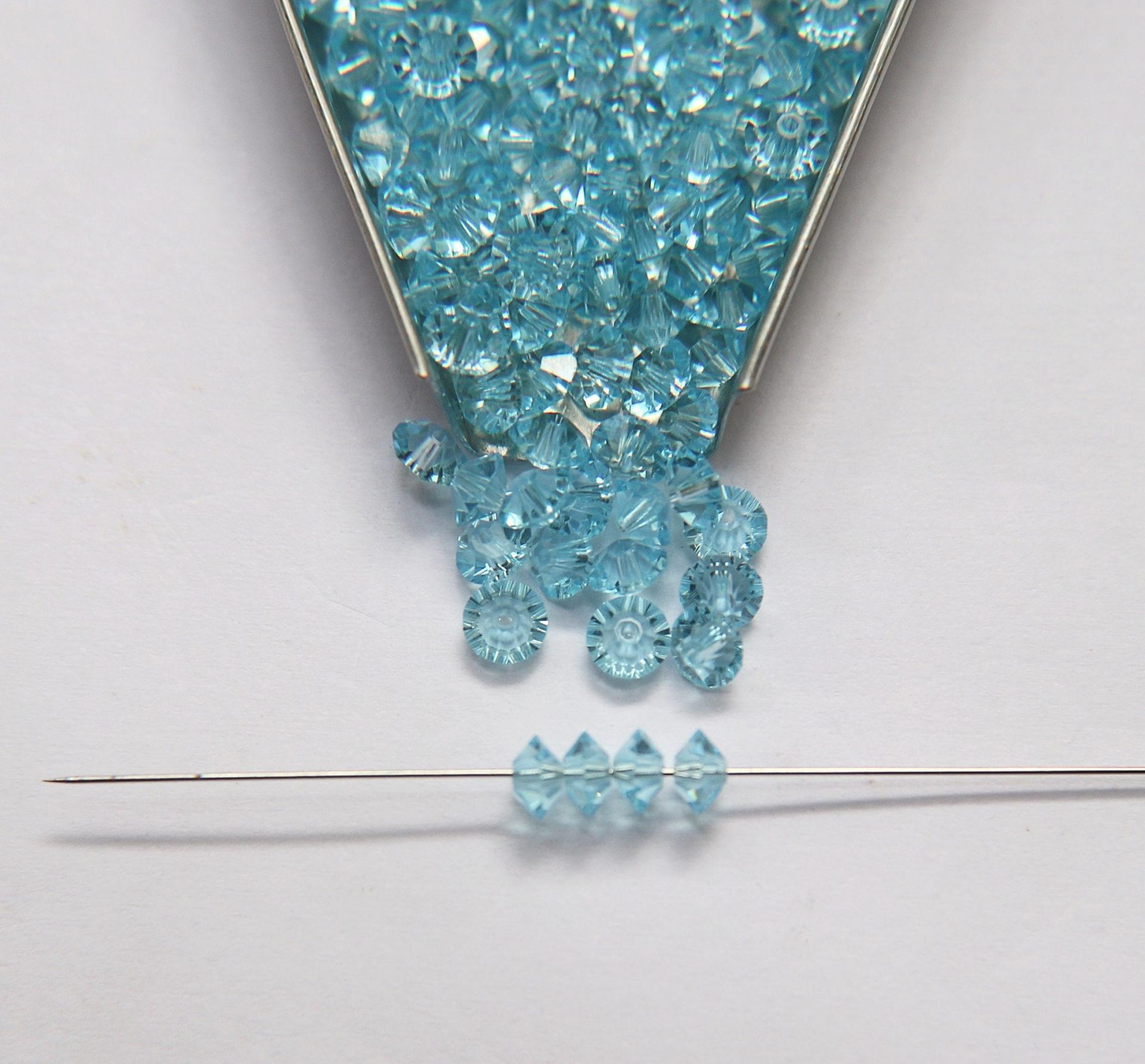5x3mm Crystal Swarovski 5305 Flat Bicone Beads Aquamarine (202) 36/72/144/432/720 Pieces vintage premium beads, wedding embellishments