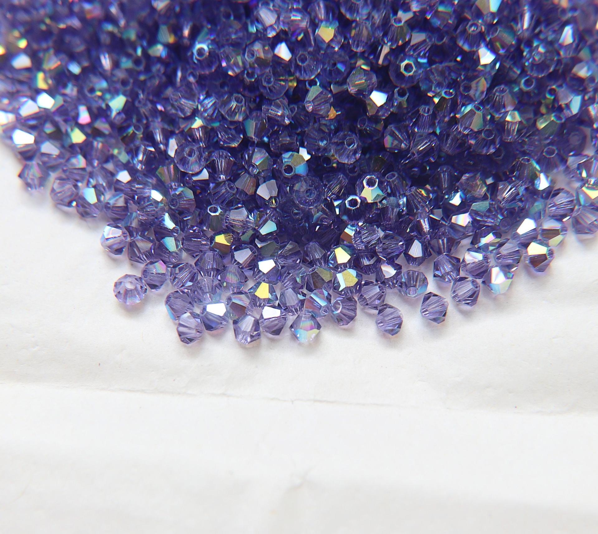 4mm Swarovski Tanzanite AB Bicones 36/72/144/432/720 Pieces rainbow beads, jewelry making, couture embellishments, embroidery materials