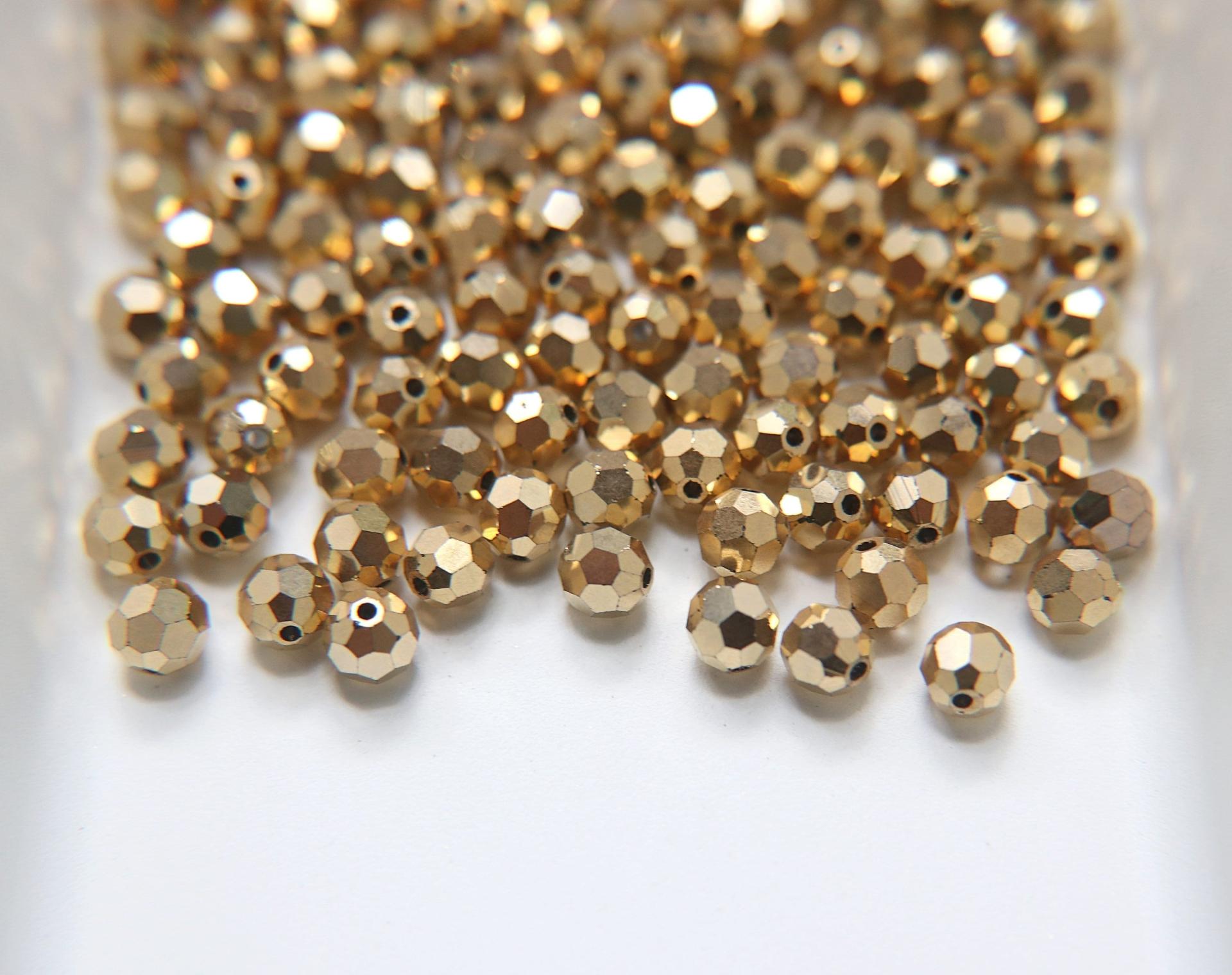 6mm Swarovski Elements Article 5000 Crystal Aurum 2X Faceted Round Beads 6/12/36/172/44/288/720 Pieces