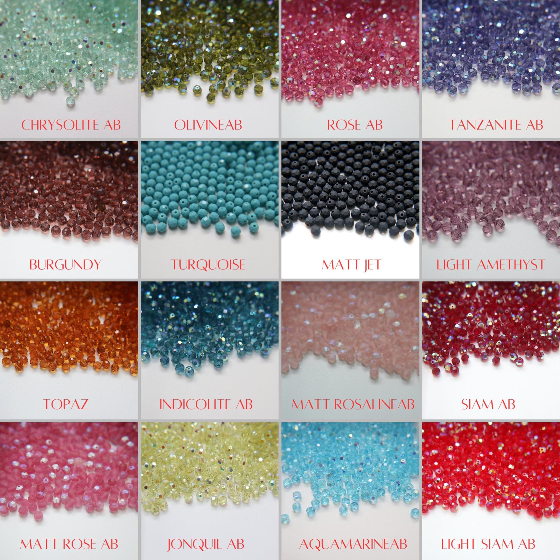 4mm Swarovski 5000 (20 Colors) Faceted Round Beads 6/12/36/72/144/288/720/1440 Pieces Jewelry making beads, ROUND BEADS, vintage findings