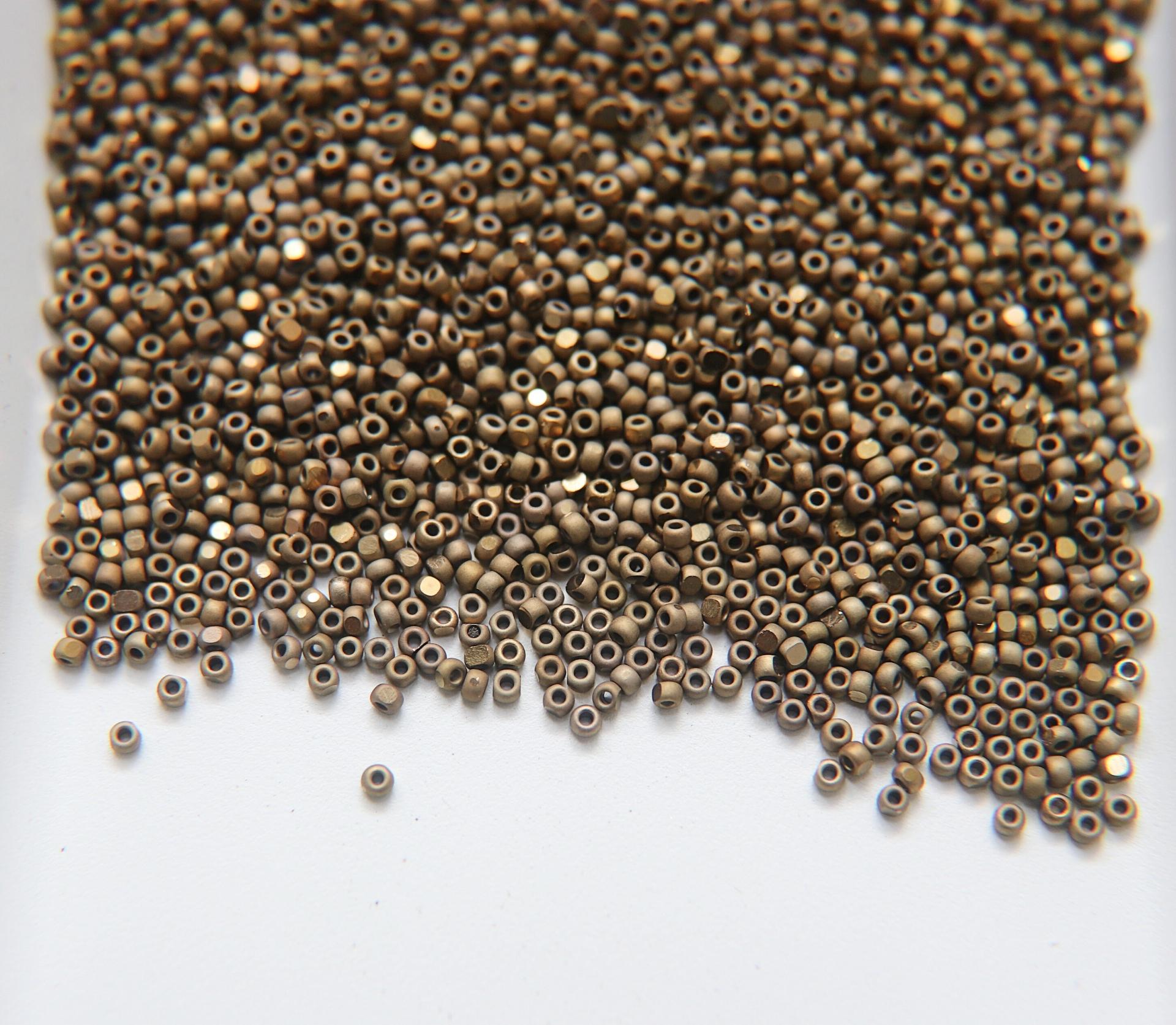 11/0 Charlotte Cut Beads Matt Dorado 10/20/50/250/500 Grams PREMIUM SEED BEADS, Native Supply