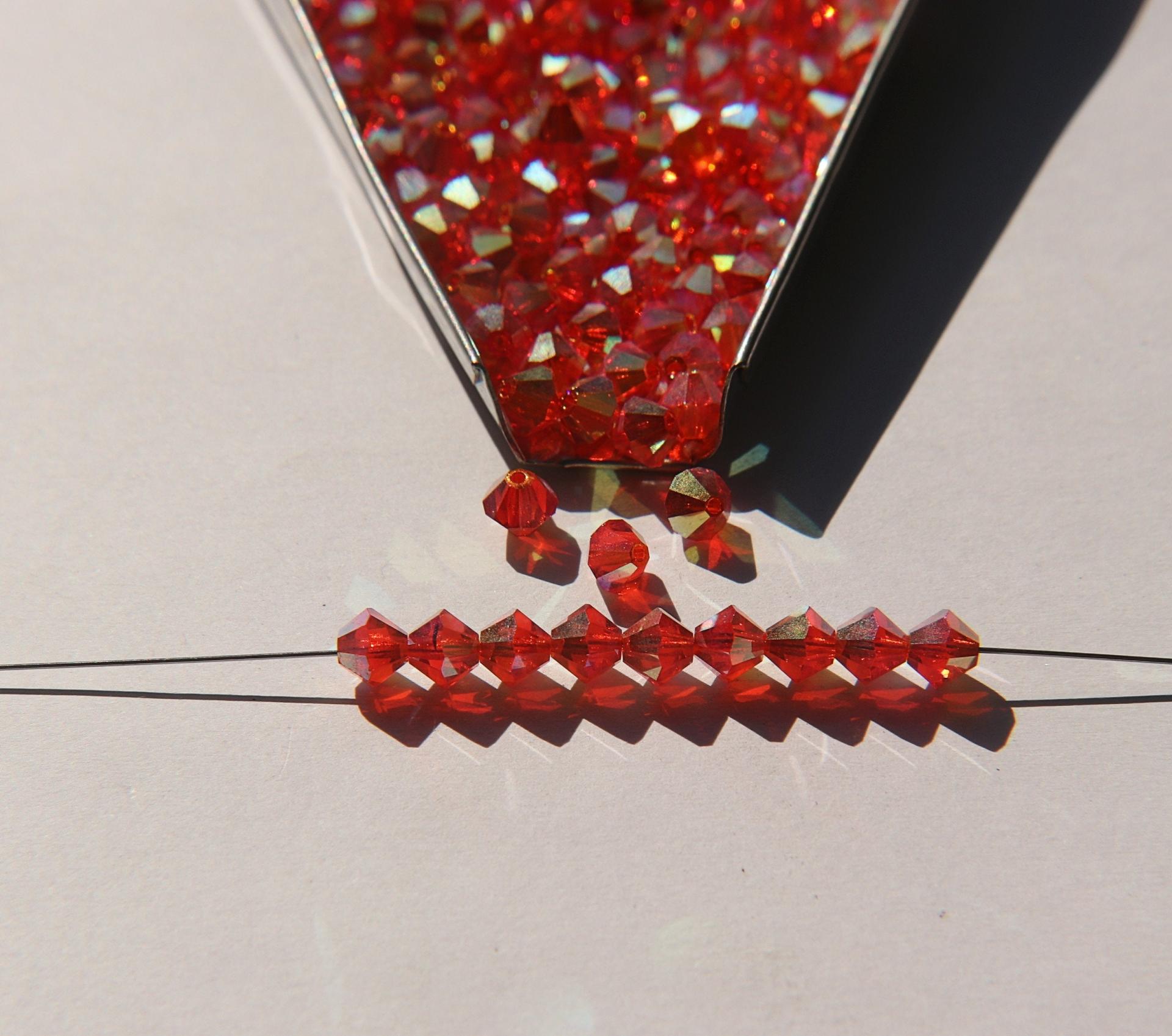 5mm Vinatge Swarovski SUN Aurore Boreale 2X FC Bicones 12/36/72/144/432/720 Pieces rainbow beads, jewelry making, couture embellishments