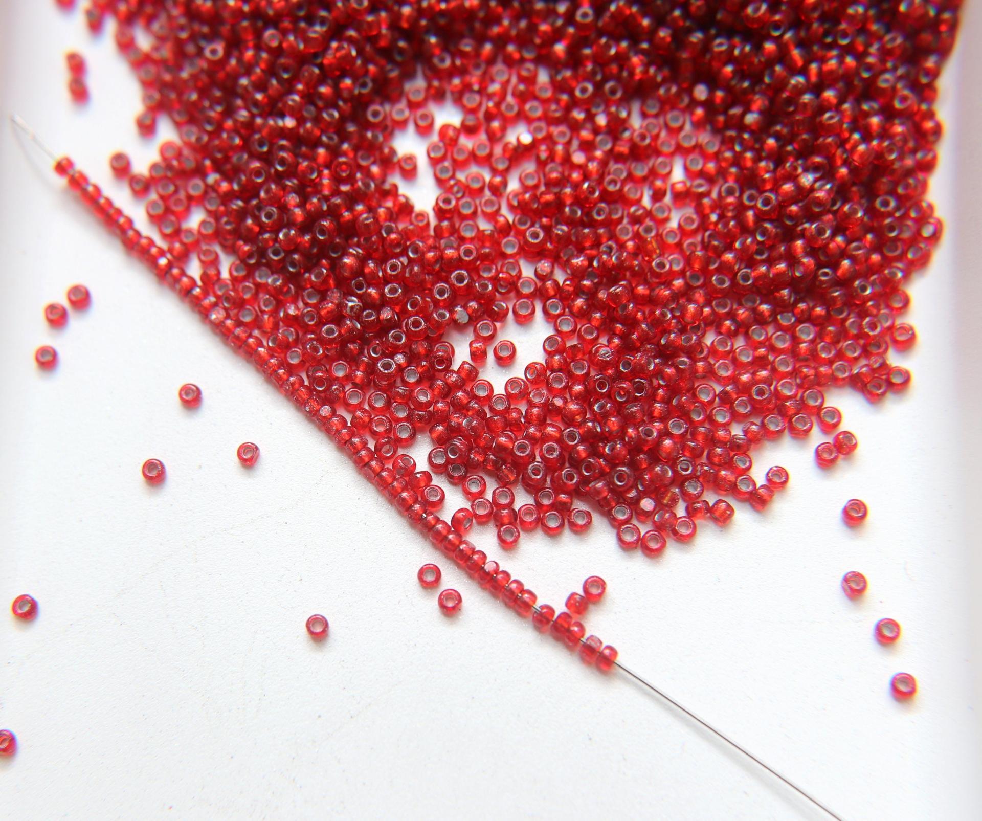 11/0 True cuts Charlotte Beads Red Silver Lined 10/20/50/250/500 Grams PREMIUM SEED BEADS, Native Supply
