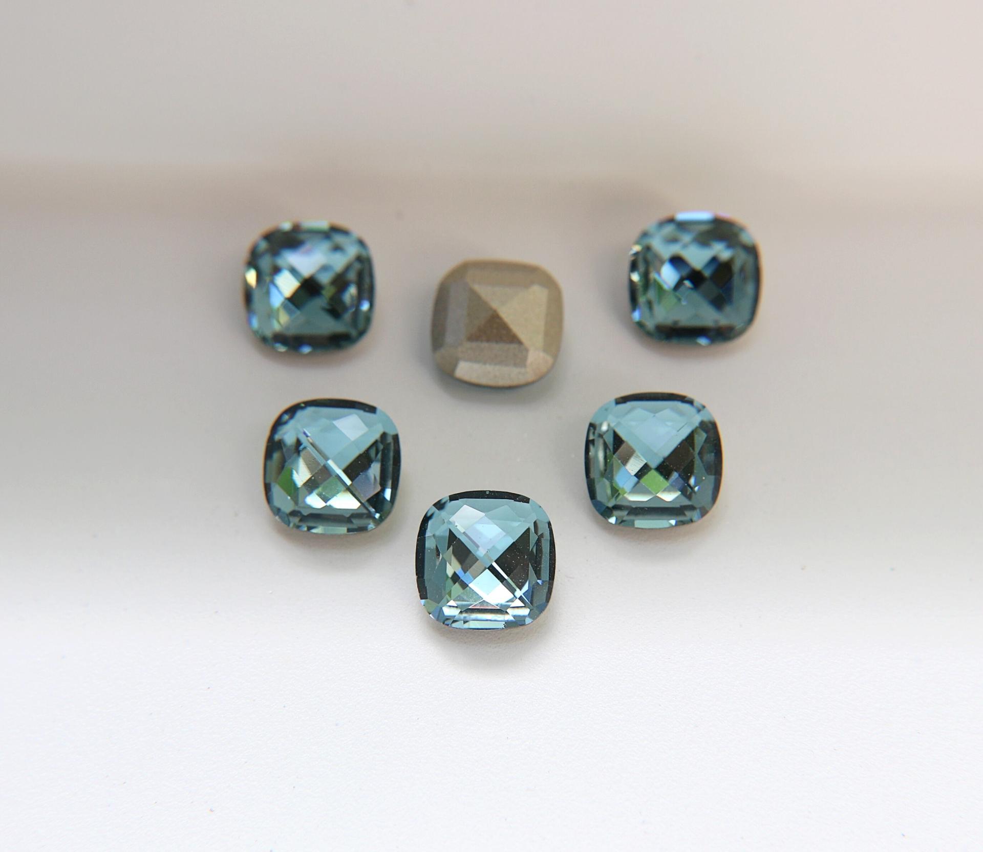 Vintage Swarovski 8/12mm Cushion Cut Indian Sapphire 4461 Premier Crystal 2/6/12/36 Pieces fancy stones, jewelry making, craft supply