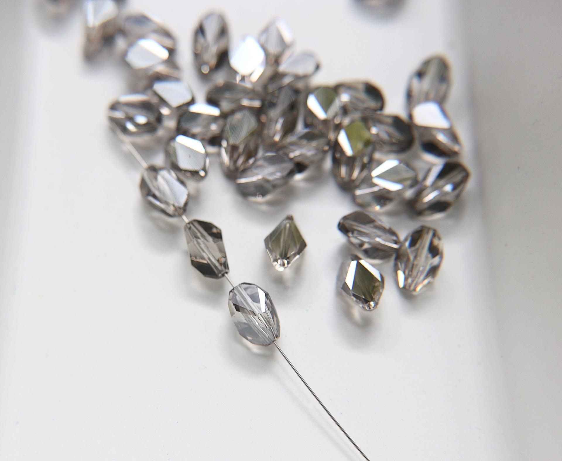Swarovski Art 5650 (12mm) Cubist Crystal Beads in Black Diamond Satin 2/6/24/72 pieces Vintage Crystals