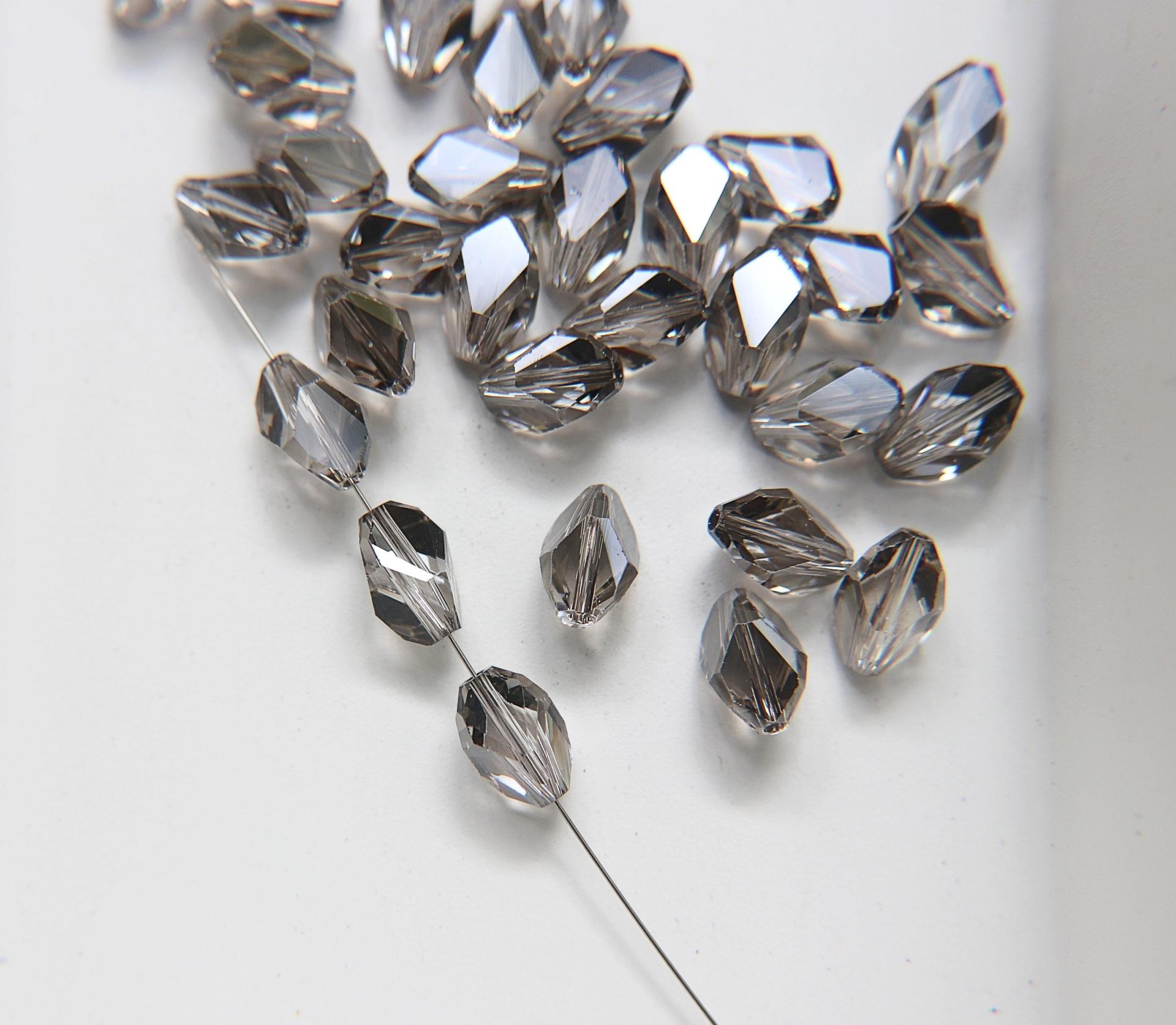 Swarovski Art 5650 (12mm) Cubist Crystal Beads in Black Diamond Satin 2/6/24/72 pieces Vintage Crystals