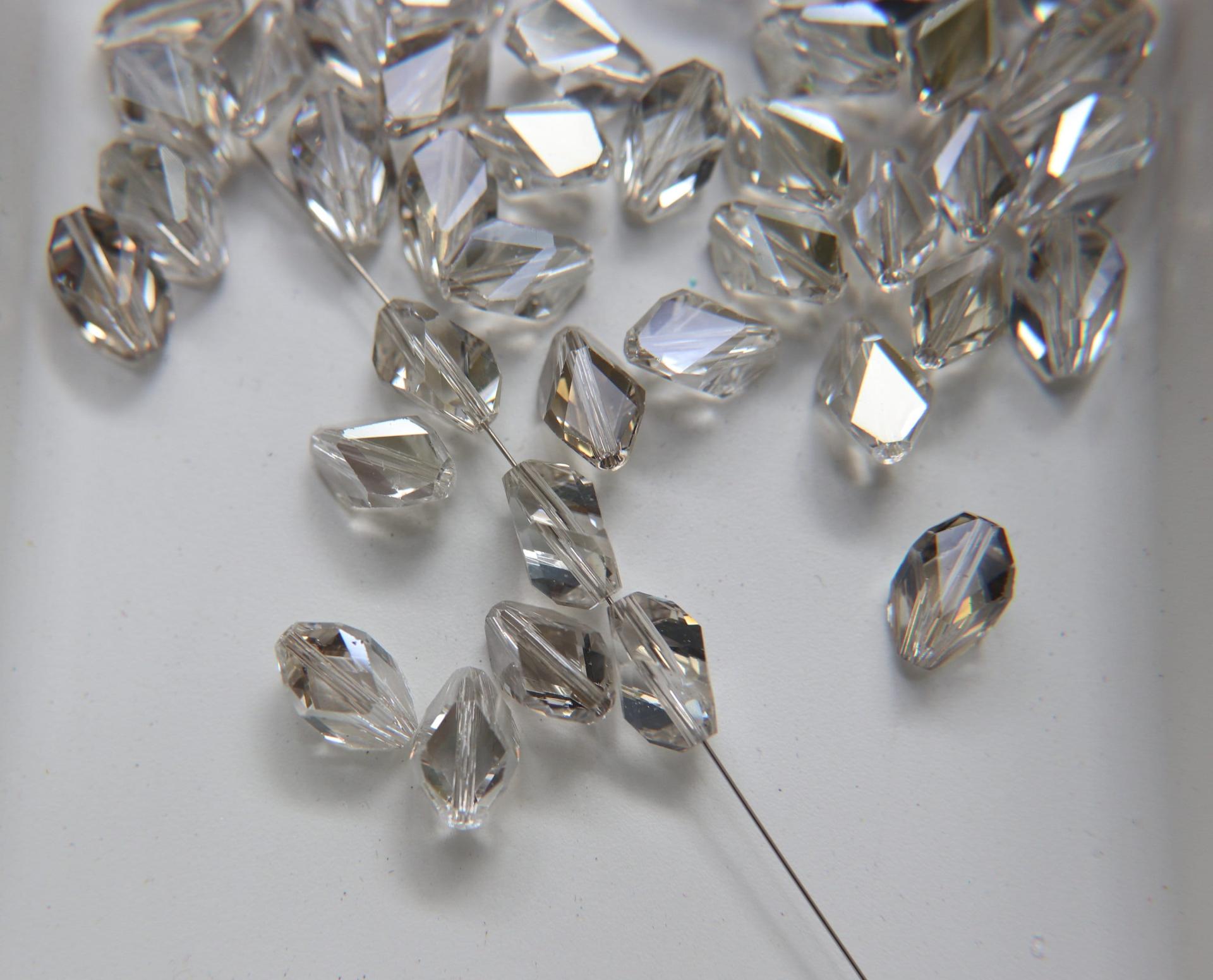 Swarovski Art 5650 (12mm) Cubist Crystal Beads in Crystal Silver Shade 2/6/24/72 pieces Vintage Crystals
