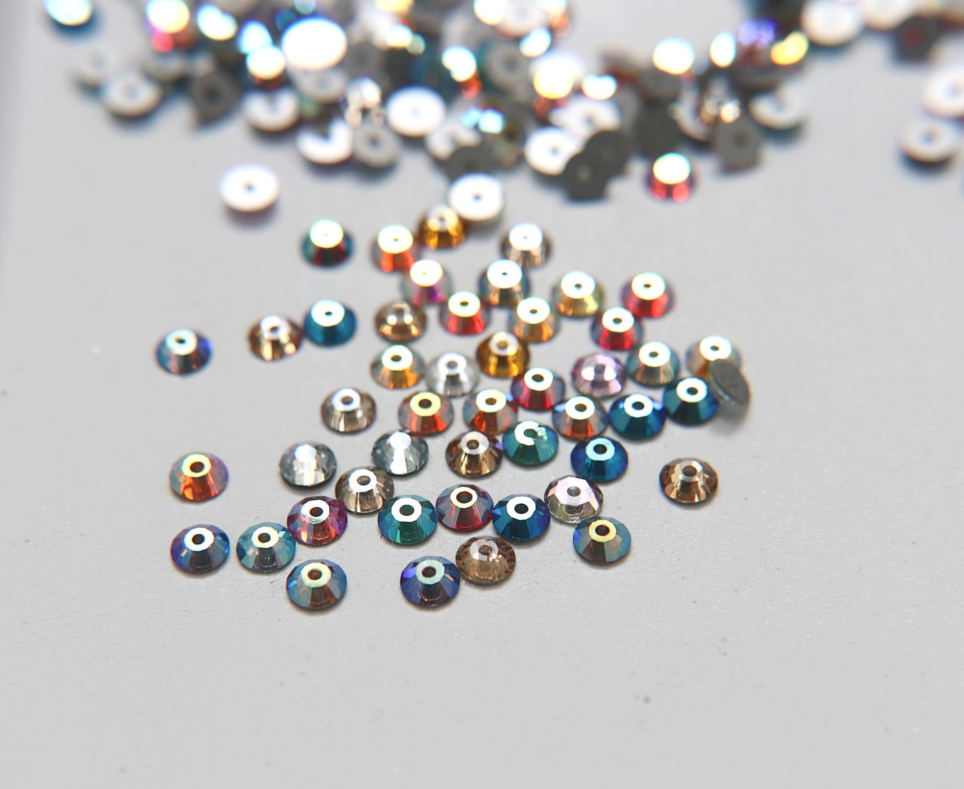 4MM Swarovski Crystal Colour Mix Aurore Boreale Lochrose SEW ON STONES 3128 24/72/144 Pieces, embroidery materials, couture
